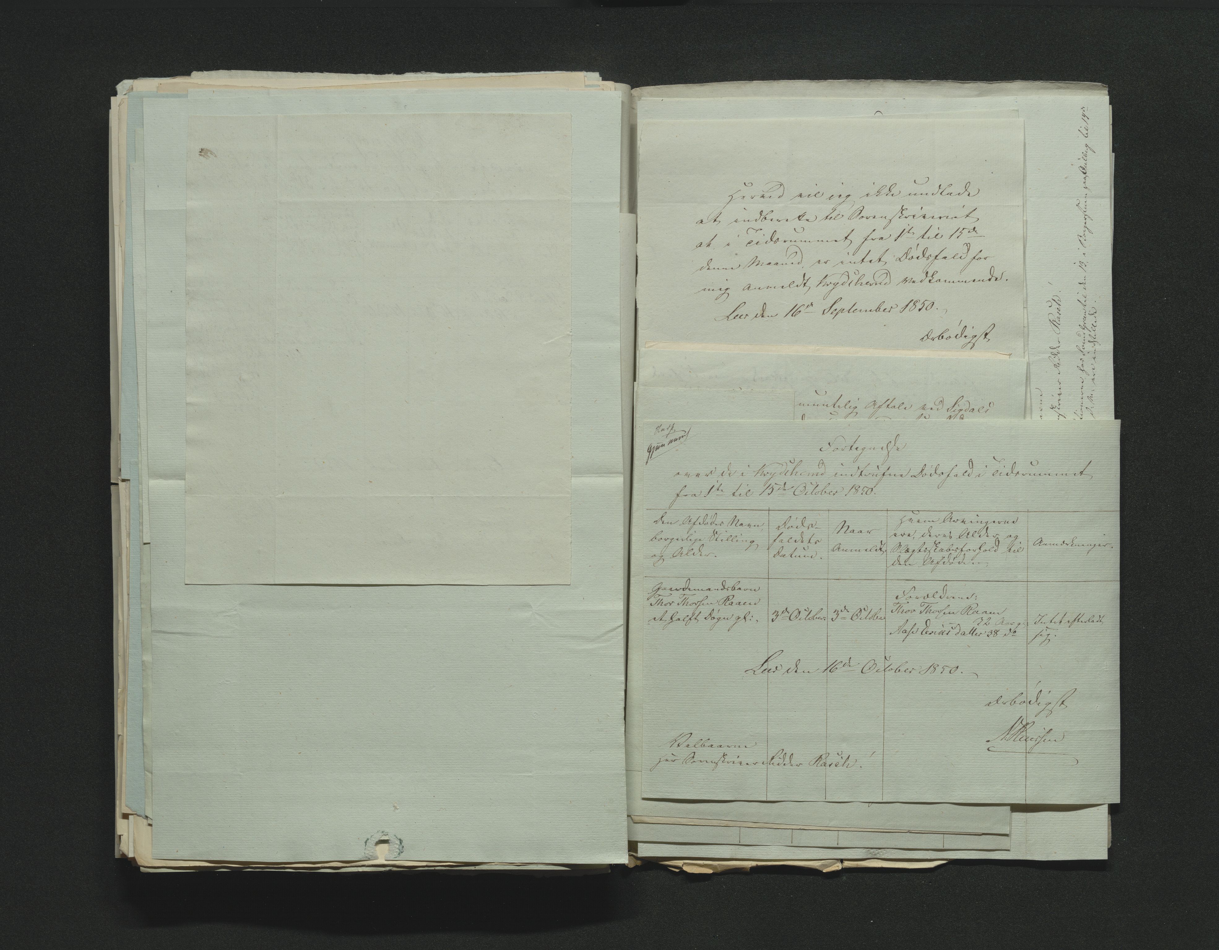 Eiker, Modum og Sigdal sorenskriveri, AV/SAKO-A-123/H/Ha/Hab/L0008: Dødsfallsmeldinger, 1850-1853