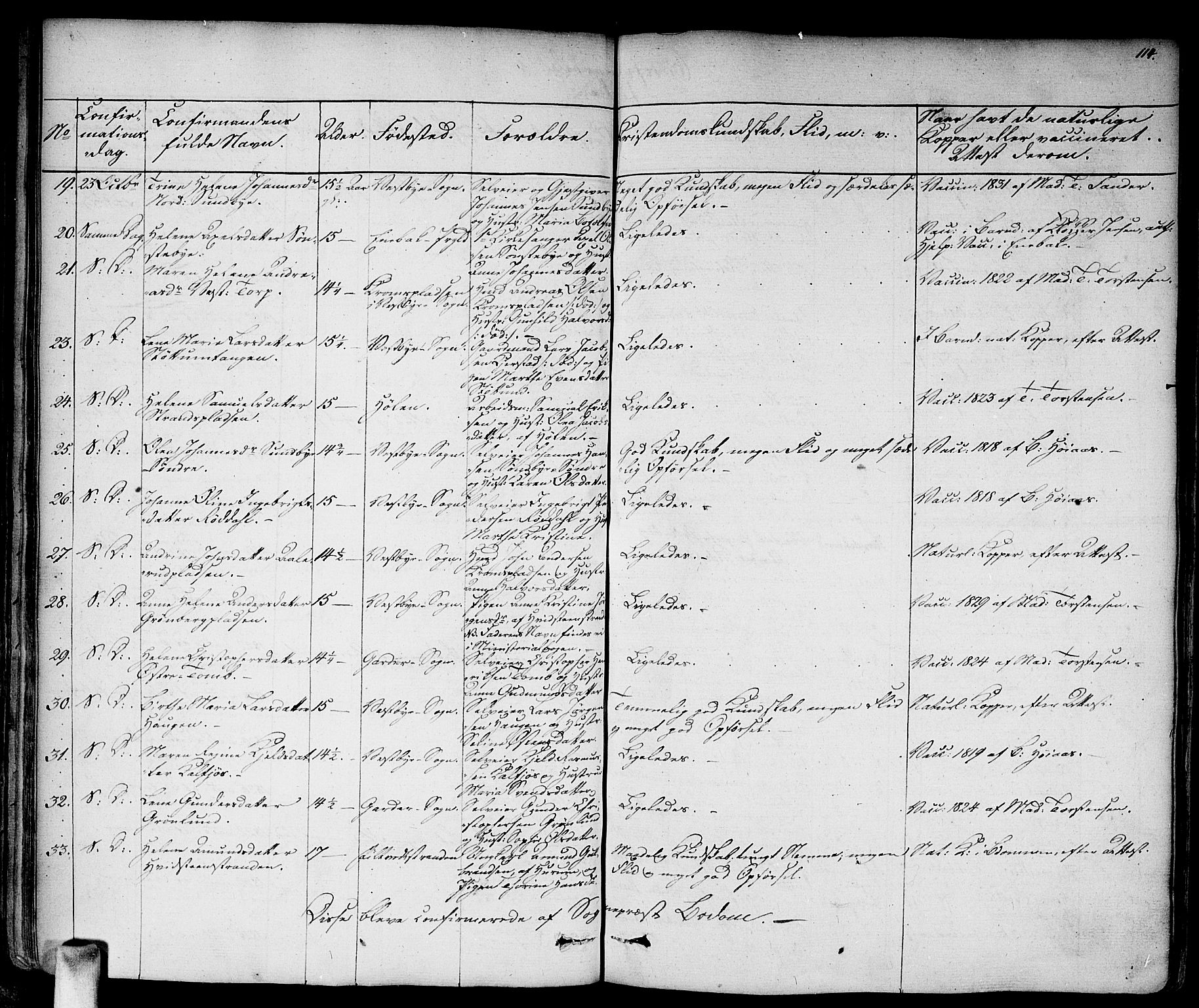 Vestby prestekontor Kirkebøker, AV/SAO-A-10893/F/Fa/L0006: Parish register (official) no. I 6, 1827-1849, p. 114