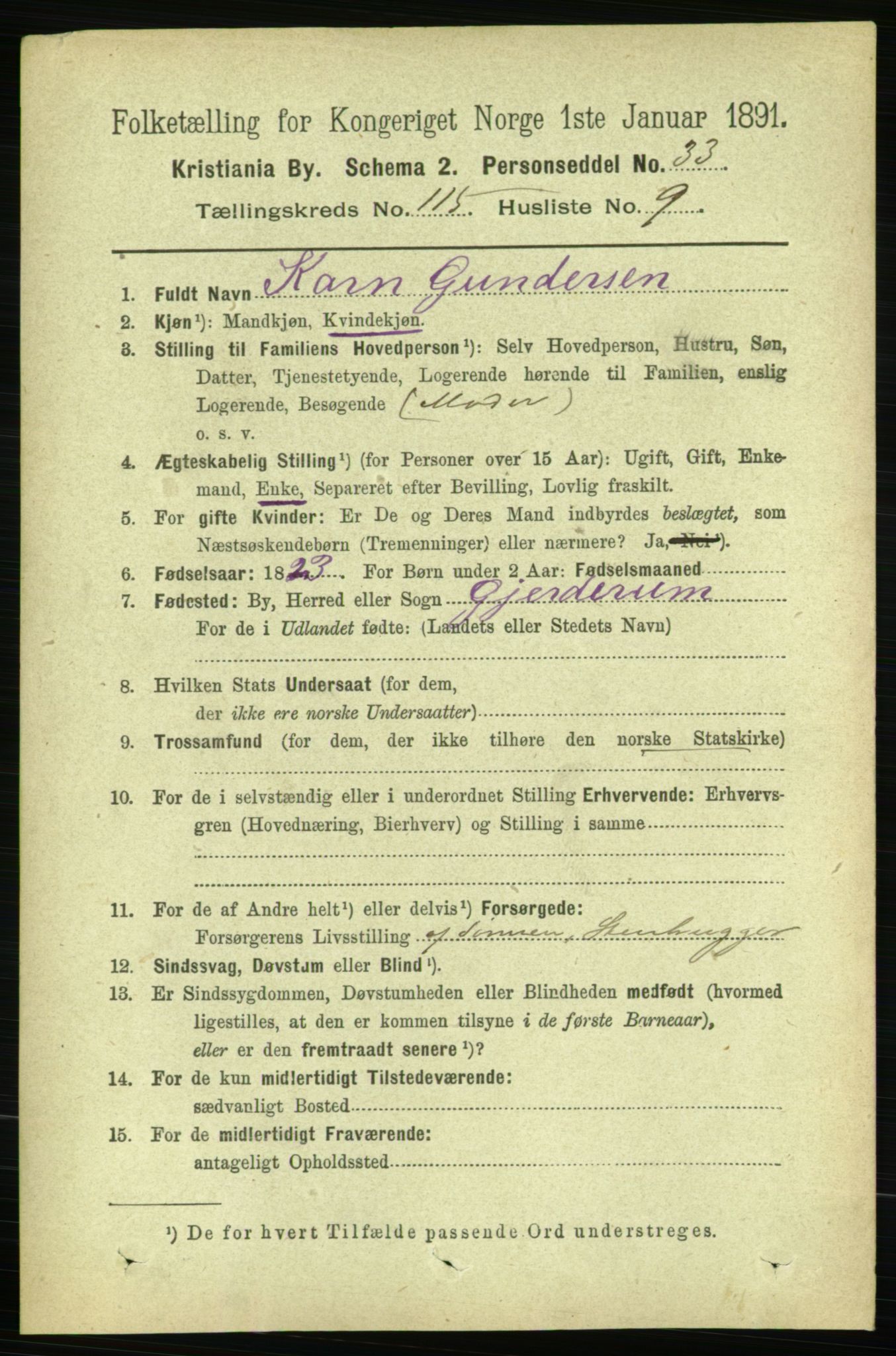RA, 1891 census for 0301 Kristiania, 1891, p. 61920
