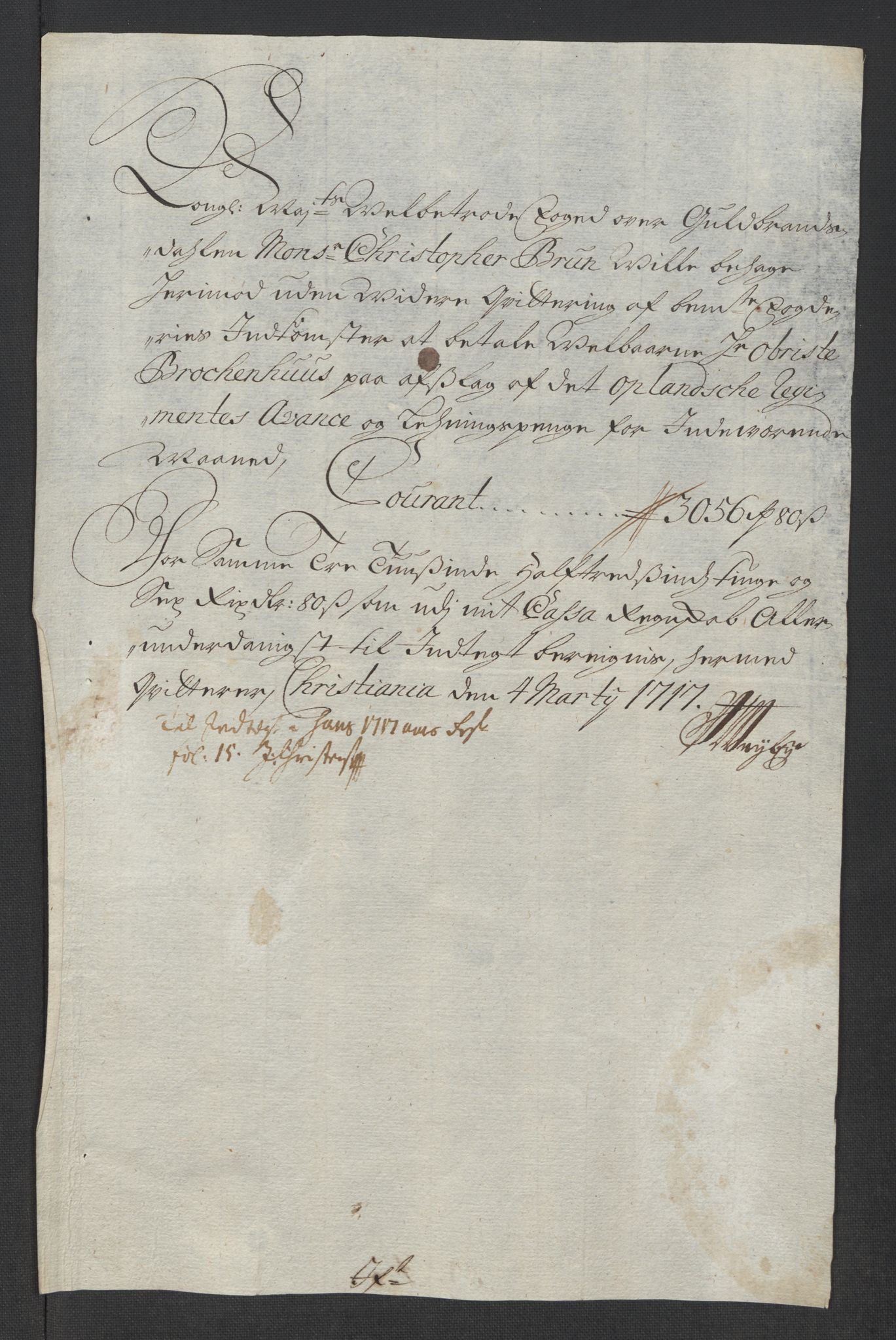 Rentekammeret inntil 1814, Reviderte regnskaper, Fogderegnskap, AV/RA-EA-4092/R17/L1187: Fogderegnskap Gudbrandsdal, 1717, p. 263