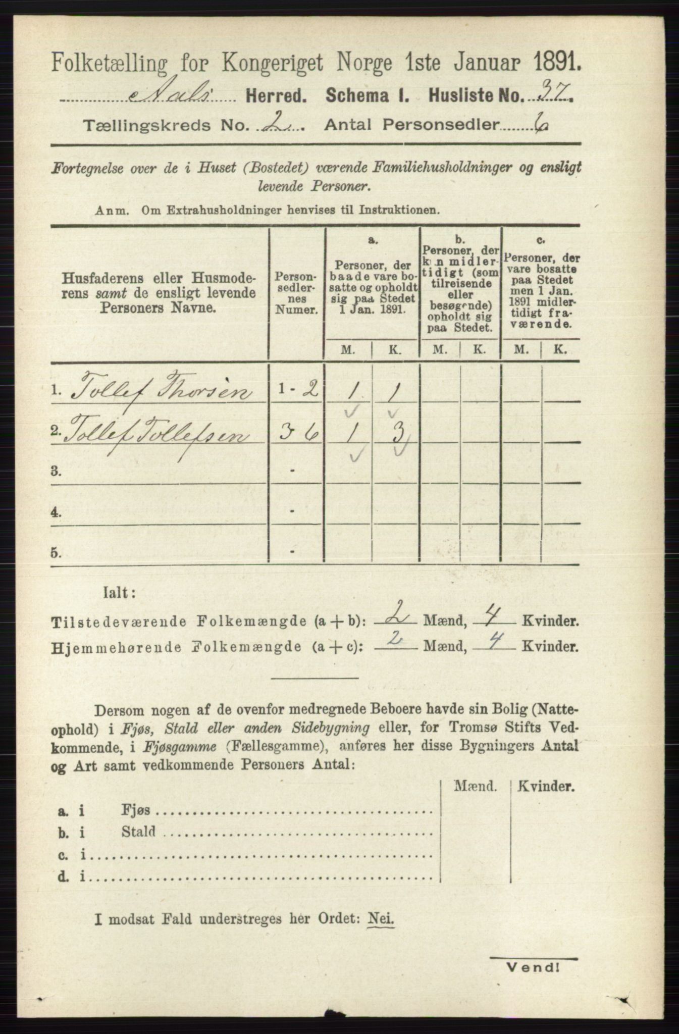 RA, 1891 census for 0619 Ål, 1891, p. 368