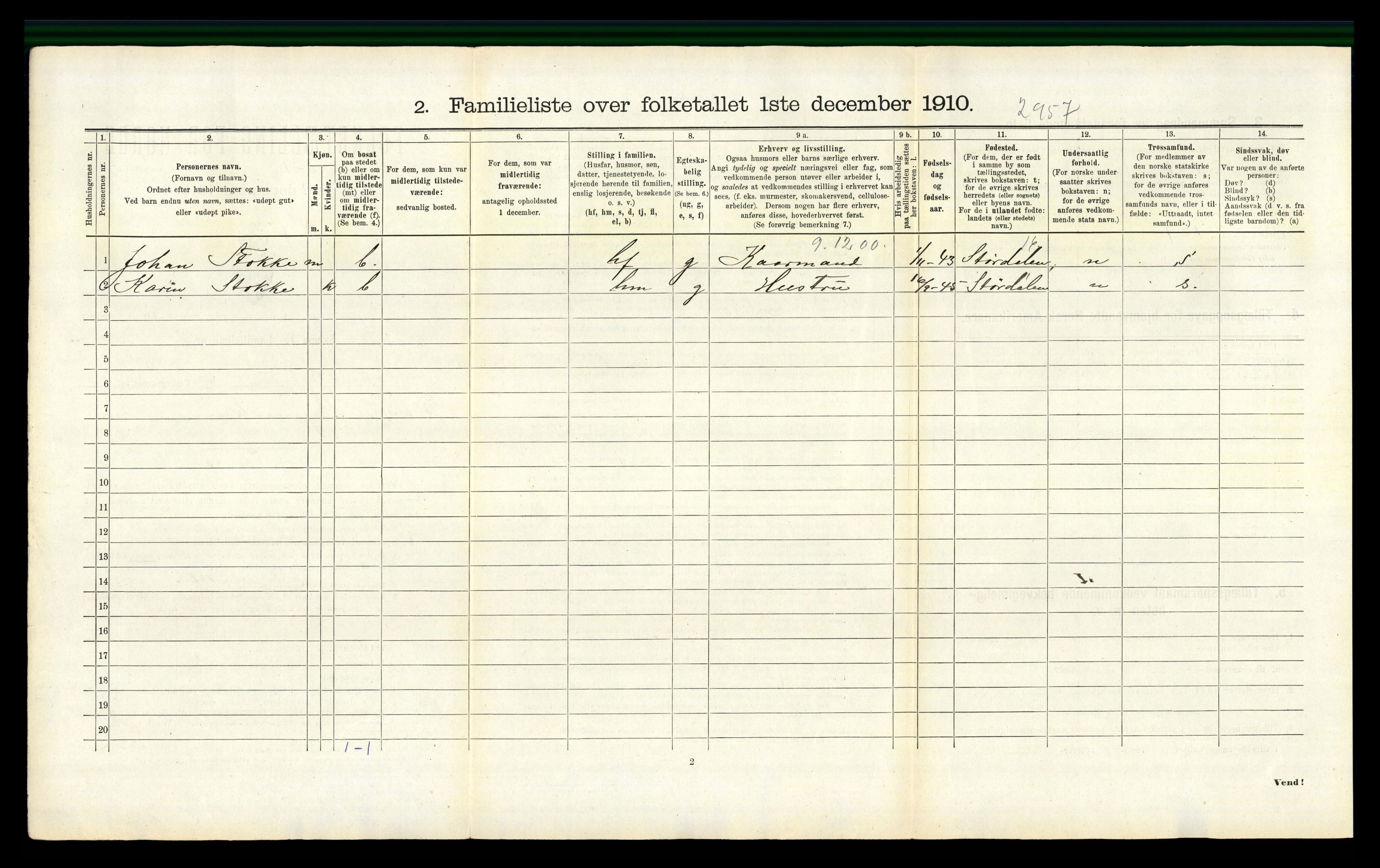 RA, 1910 census for Trondheim, 1910, p. 316