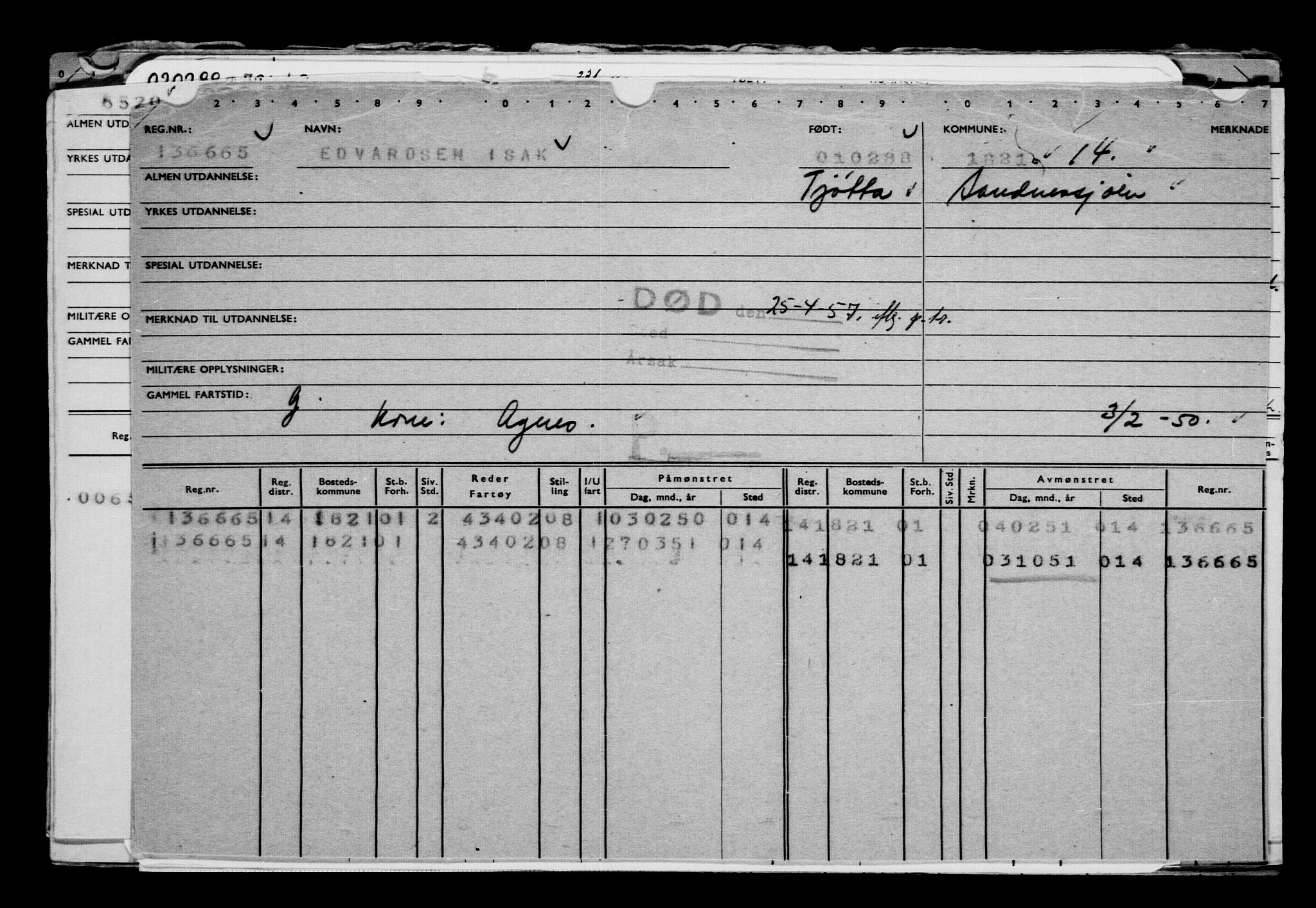 Direktoratet for sjømenn, AV/RA-S-3545/G/Gb/L0005: Hovedkort, 1888, p. 47