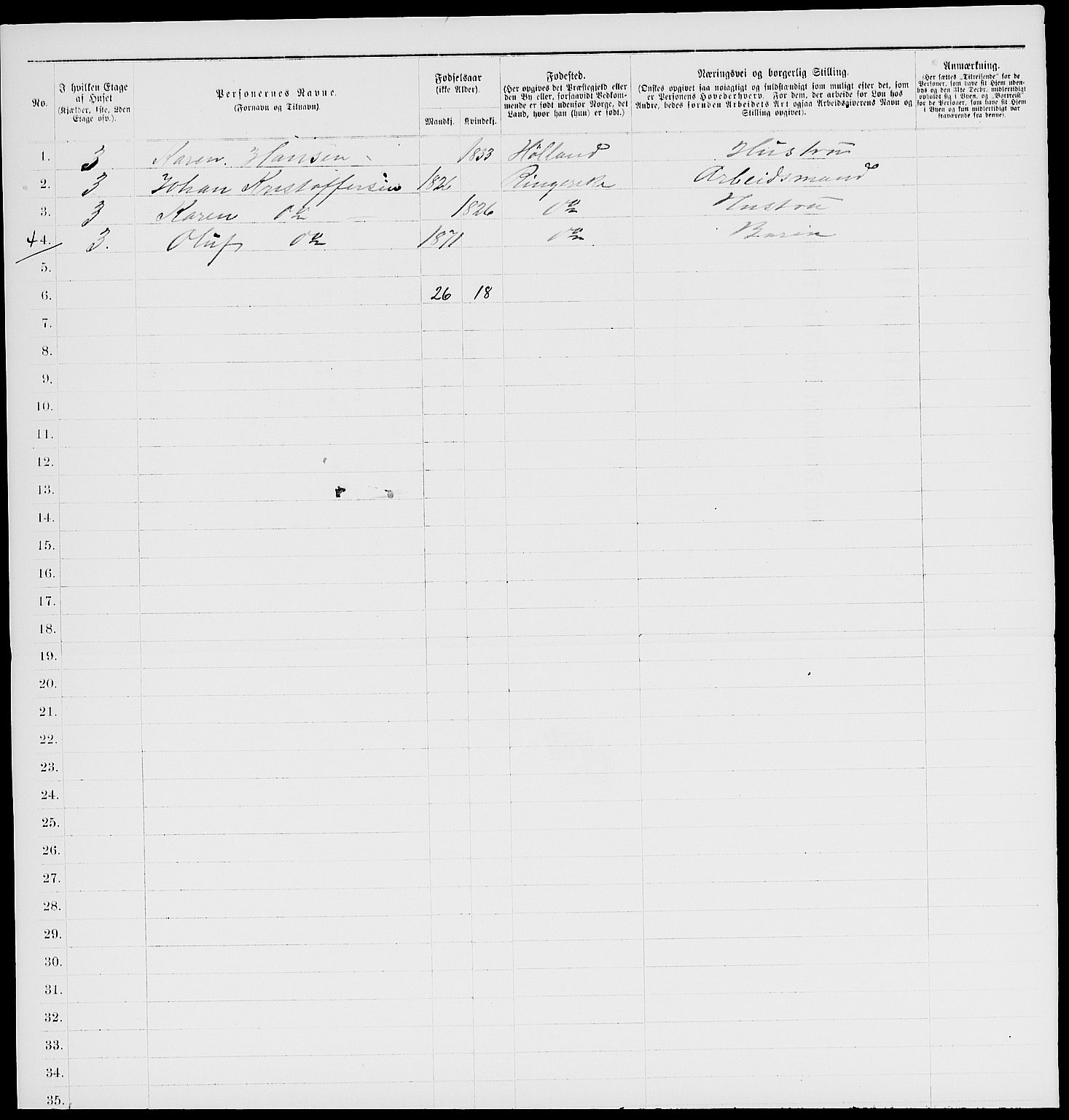 RA, 1885 census for 0301 Kristiania, 1885, p. 6820