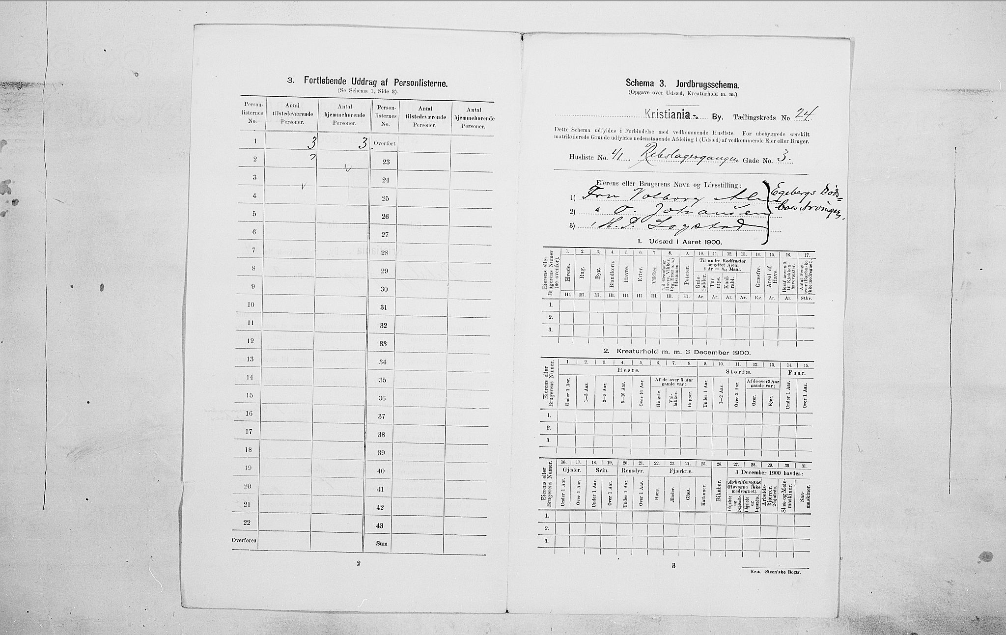 SAO, 1900 census for Kristiania, 1900, p. 74419