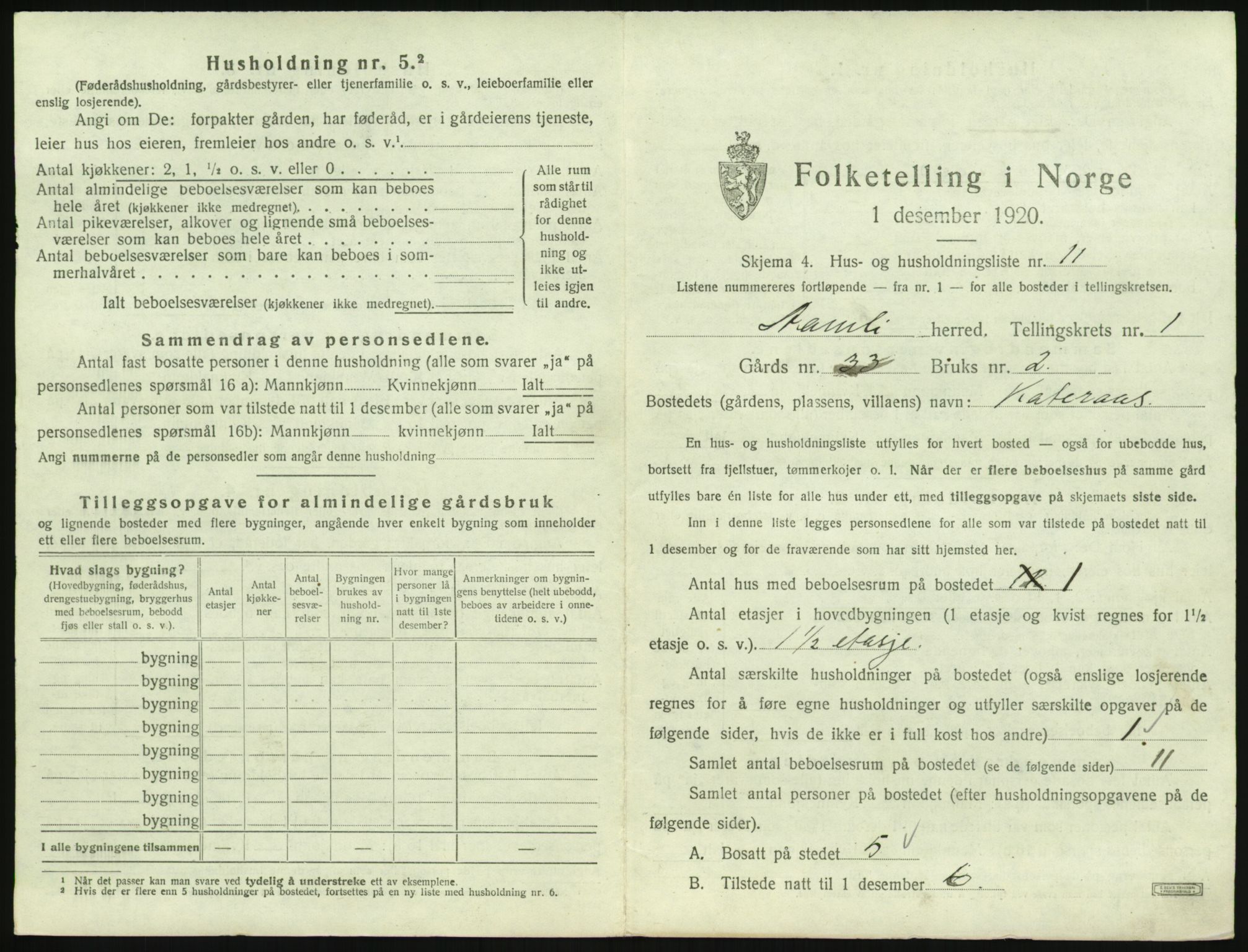 SAK, 1920 census for Åmli, 1920, p. 63