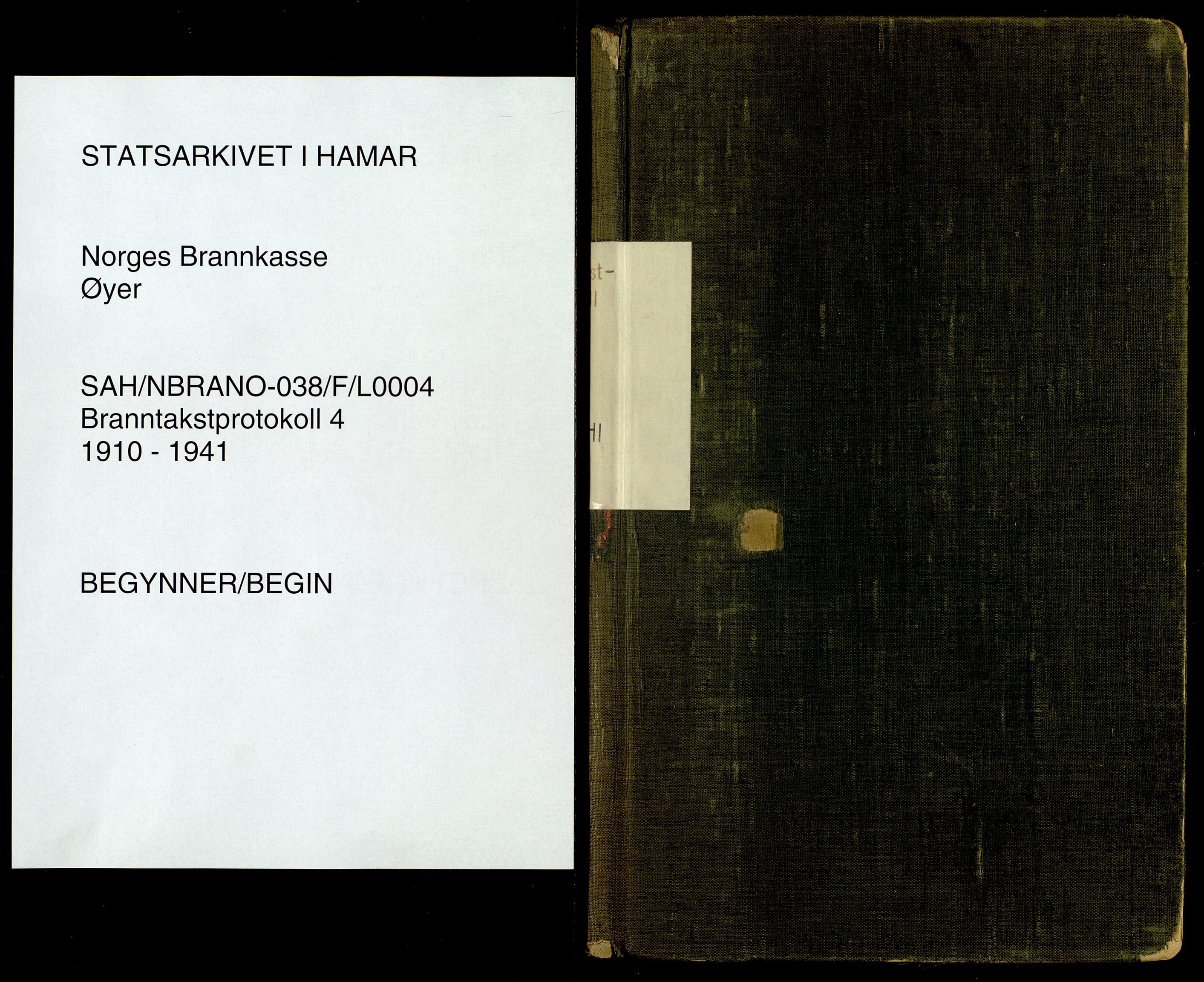 Norges Brannkasse, Øyer, SAH/NBRANO-038/F/L0004: Branntakstprotokoll, 1910-1941