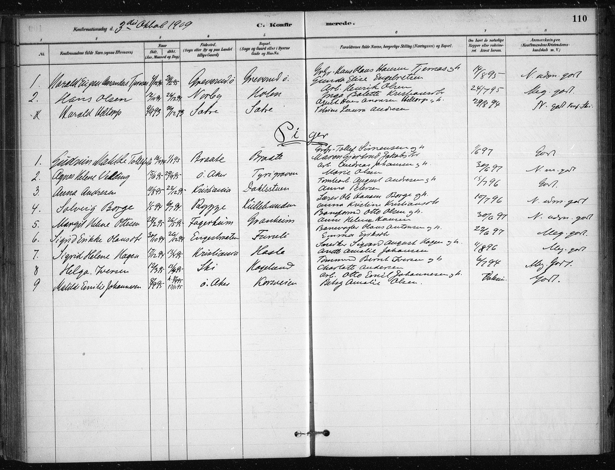 Nesodden prestekontor Kirkebøker, AV/SAO-A-10013/F/Fb/L0001: Parish register (official) no. II 1, 1880-1915, p. 110