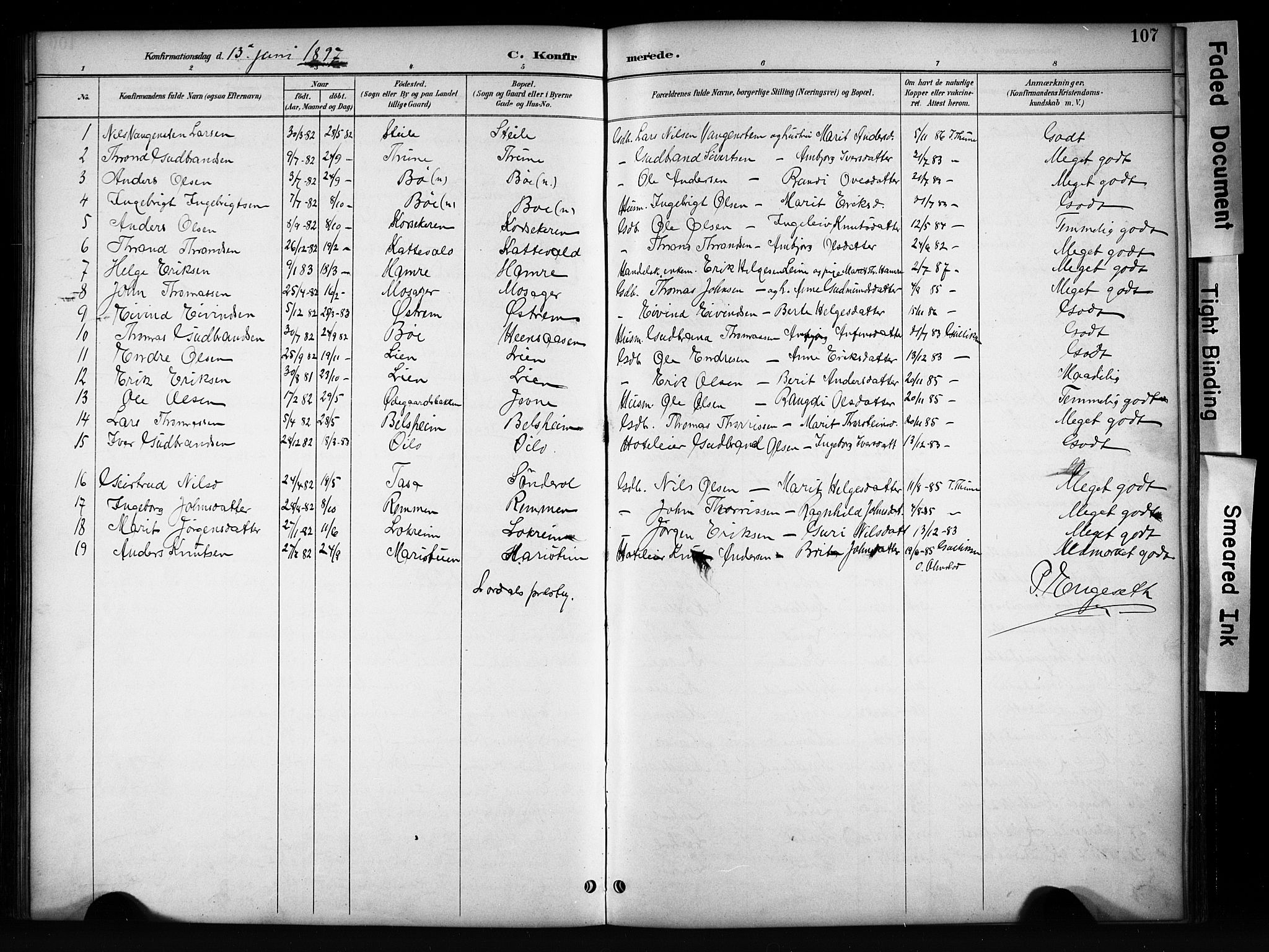 Vang prestekontor, Valdres, SAH/PREST-140/H/Hb/L0006: Parish register (copy) no. 6, 1893-1918, p. 107