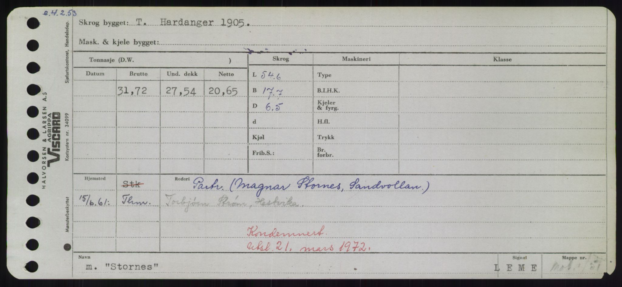 Sjøfartsdirektoratet med forløpere, Skipsmålingen, RA/S-1627/H/Hd/L0036: Fartøy, St, p. 525