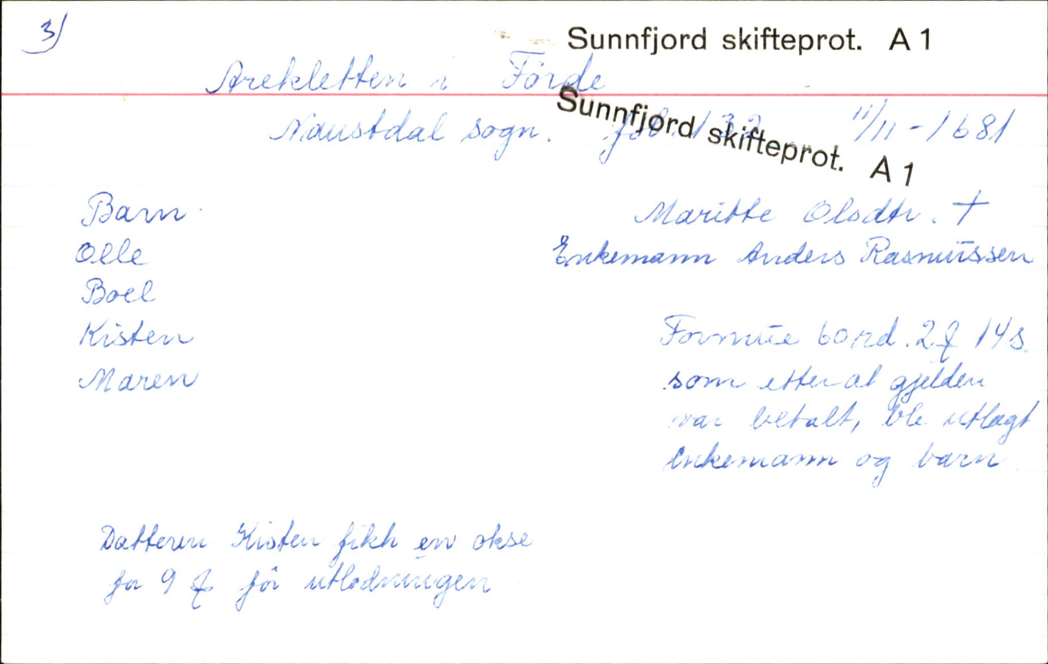 Skiftekort ved Statsarkivet i Bergen, SAB/SKIFTEKORT/003/L0001: Skifteprotokoll nr. 1, 1677-1687, p. 291