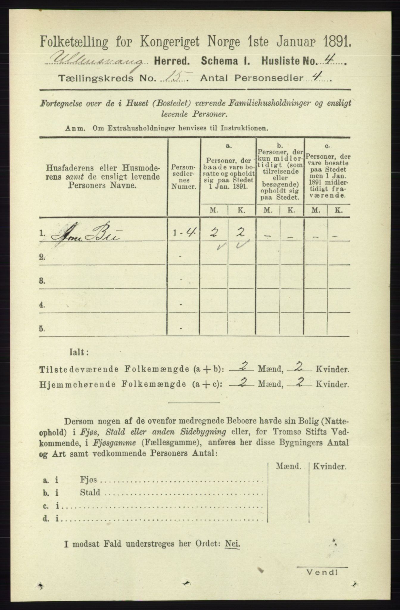 RA, 1891 census for 1230 Ullensvang, 1891, p. 5856