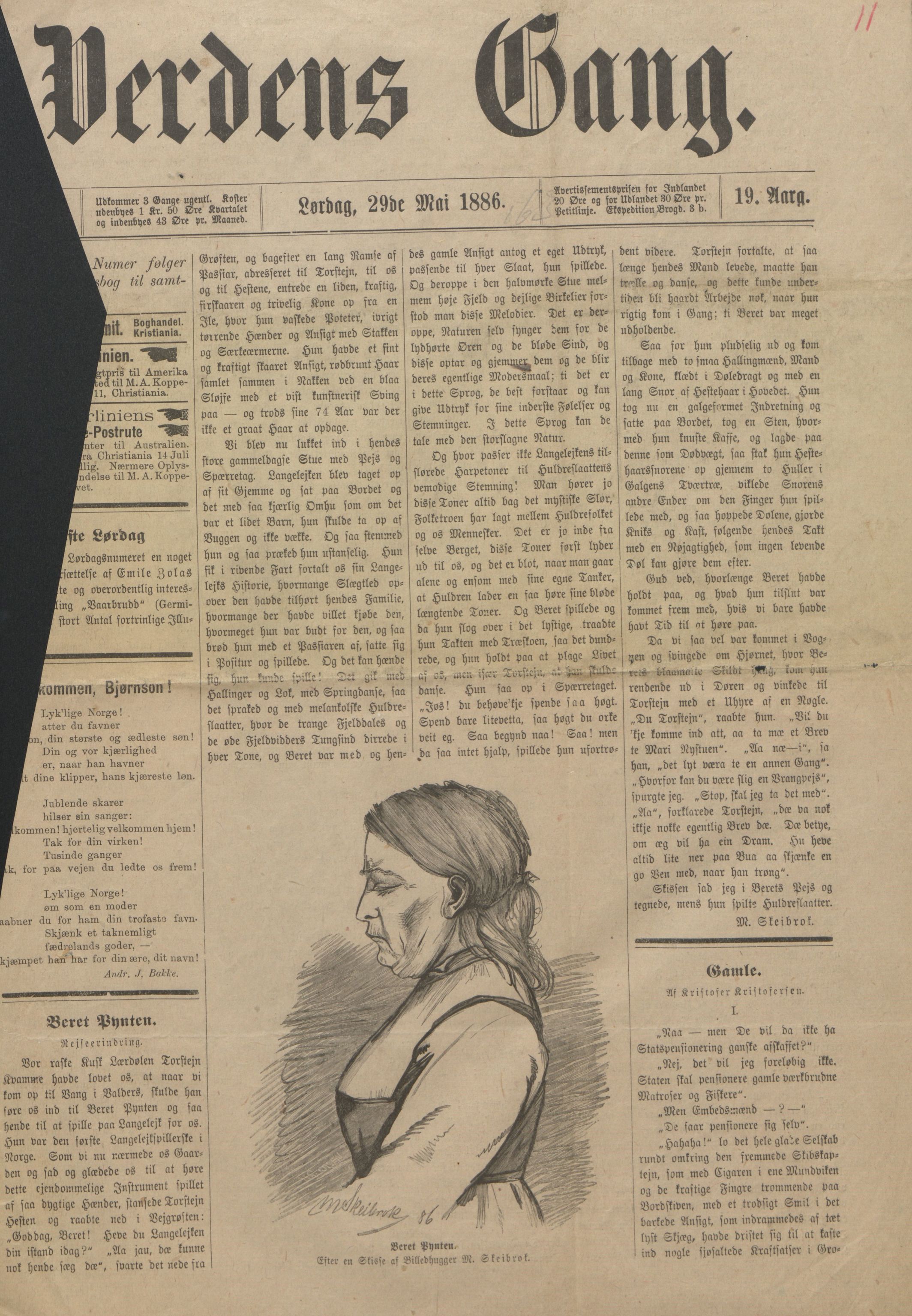 Rikard Berge, TEMU/TGM-A-1003/F/L0017/0043: 551-599 / 593 Mesteparten er avisutklipp og brev, 1852-1940, p. 11