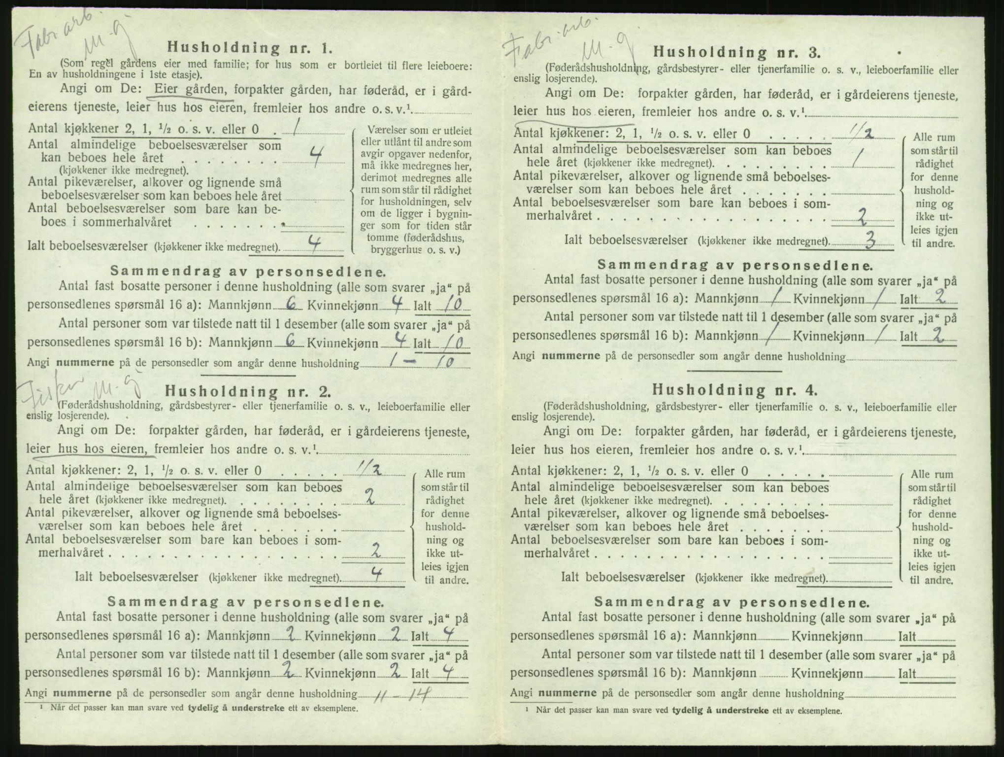 SAT, 1920 census for Borgund, 1920, p. 1815