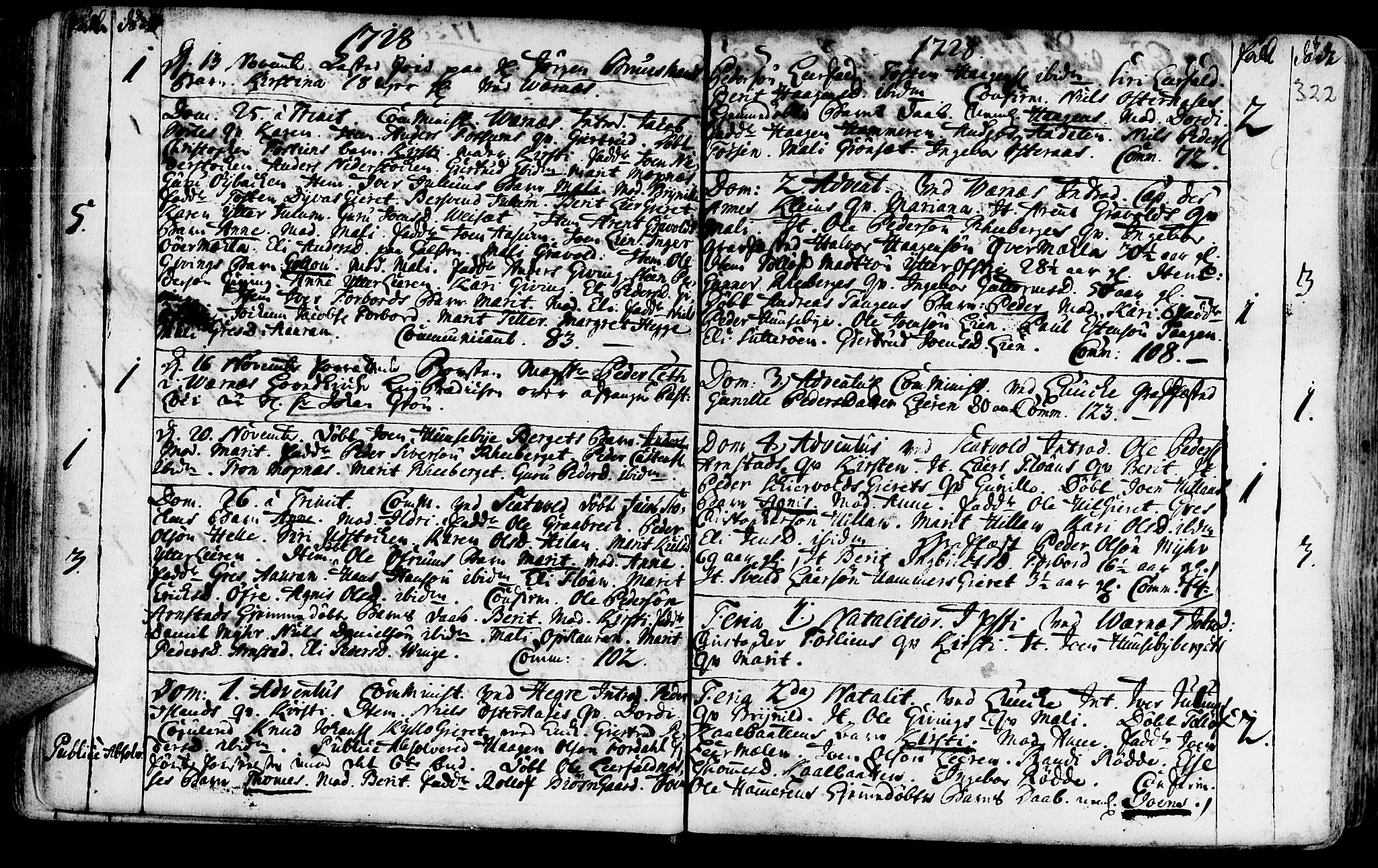 Ministerialprotokoller, klokkerbøker og fødselsregistre - Nord-Trøndelag, SAT/A-1458/709/L0054: Parish register (official) no. 709A02, 1714-1738, p. 321-322