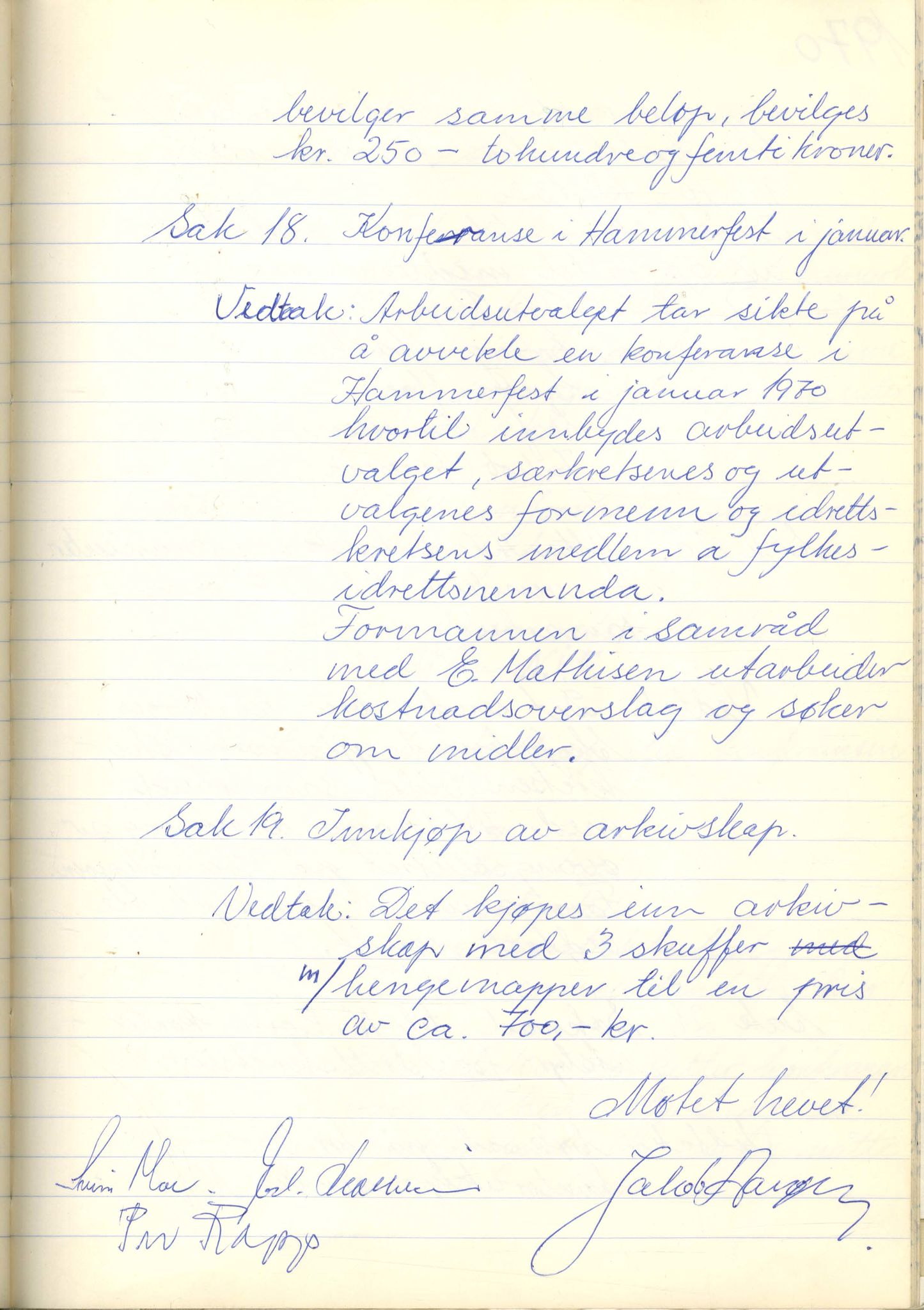 Vest-Finnmark Idrettskrets, FMFB/A-1042/A/Aa/L0003: Møteprotokoll for styre, kretsting og arbeidsutvalg, 1961-1971, p. 262