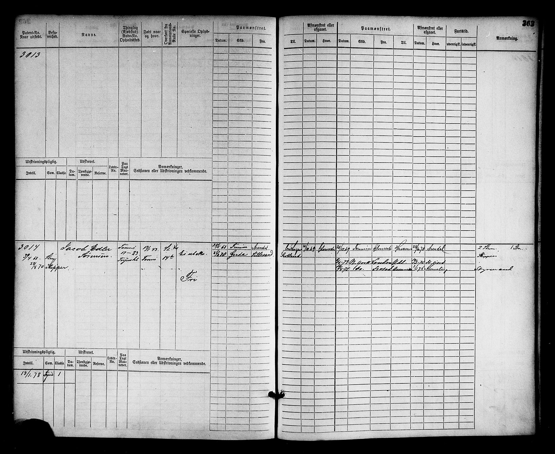 Arendal mønstringskrets, AV/SAK-2031-0012/F/Fb/L0013: Hovedrulle nr 2291-3044, S-11, 1868-1885, p. 370