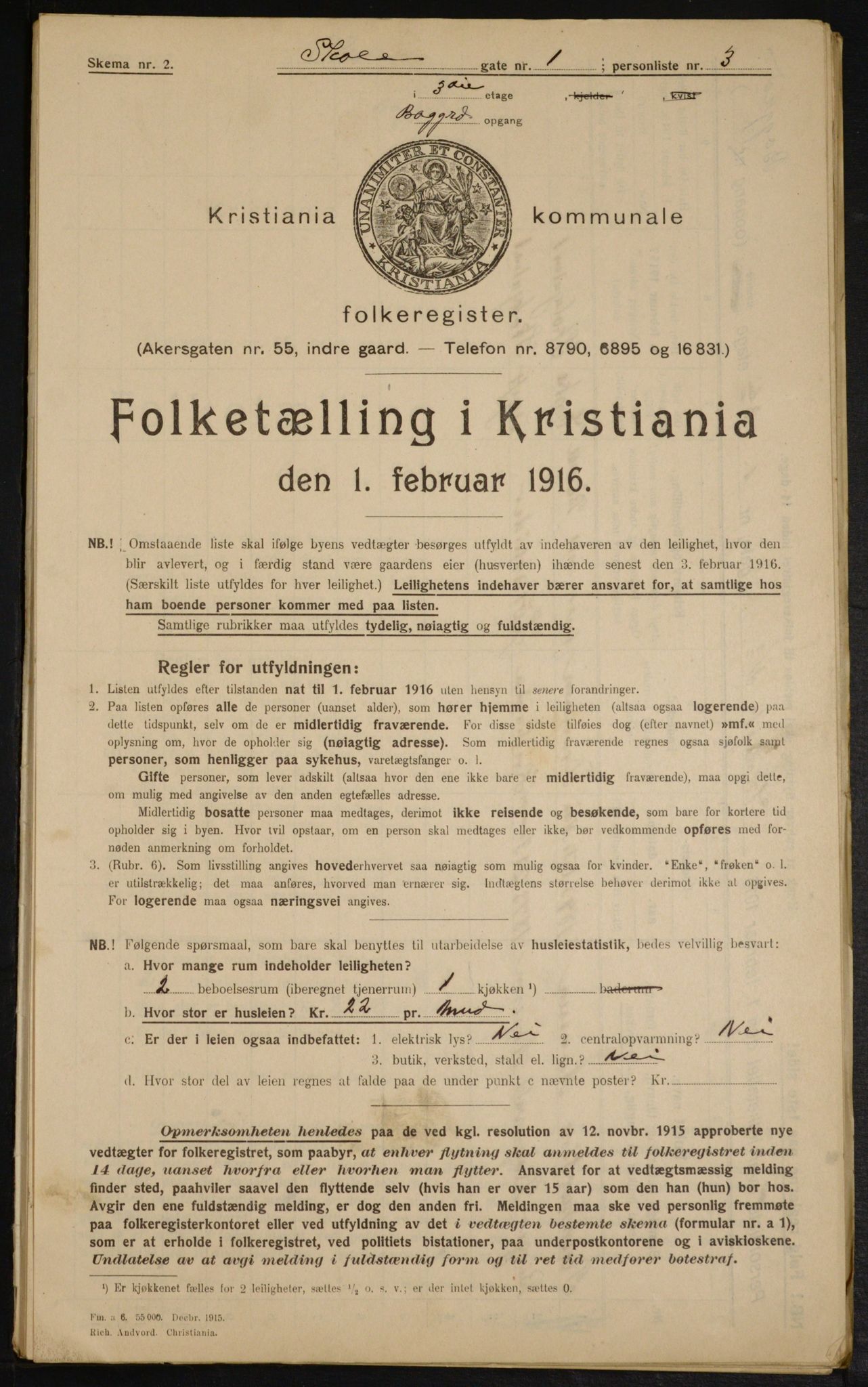 OBA, Municipal Census 1916 for Kristiania, 1916, p. 98637