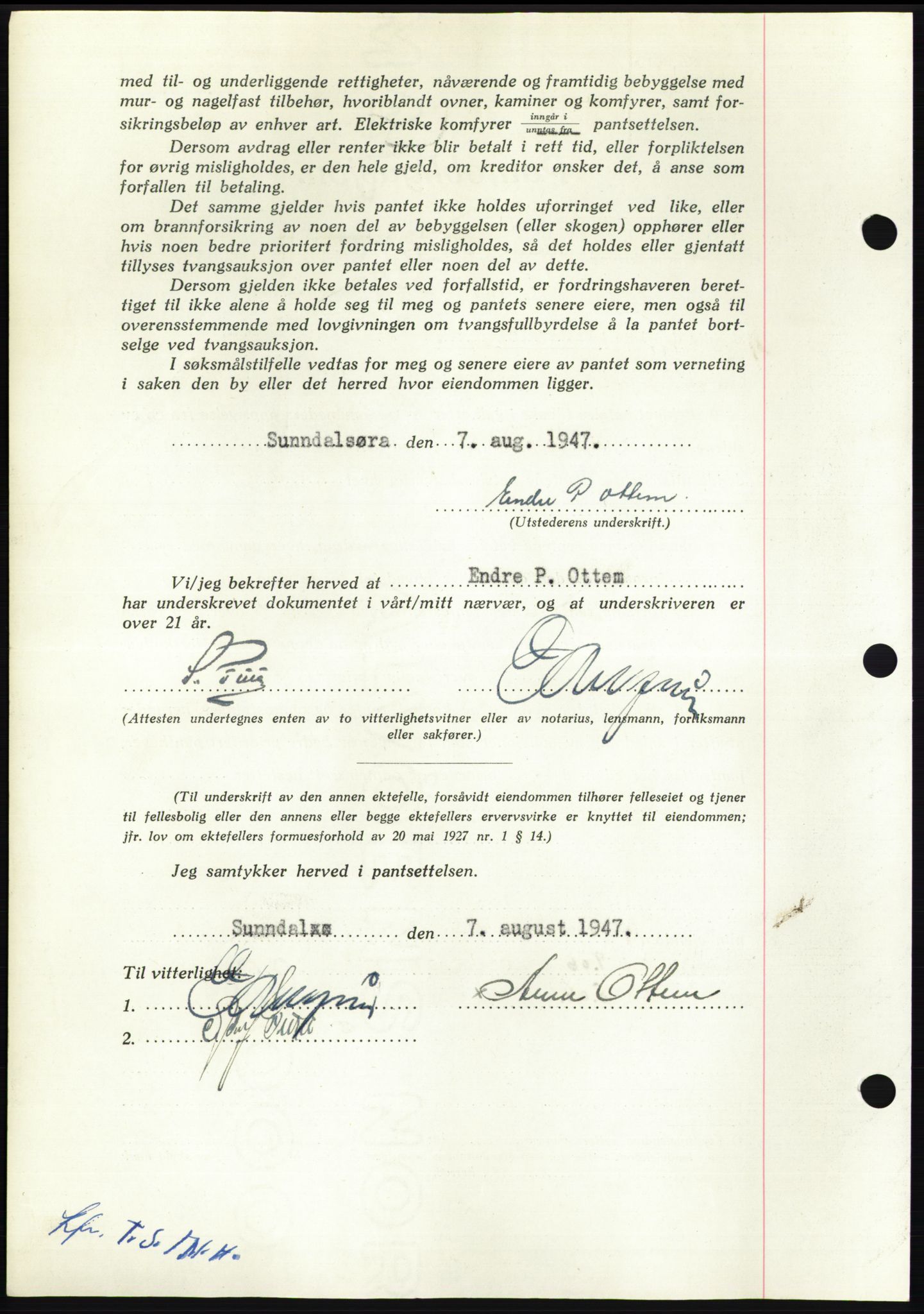 Nordmøre sorenskriveri, AV/SAT-A-4132/1/2/2Ca: Mortgage book no. B96, 1947-1947, Diary no: : 1950/1947