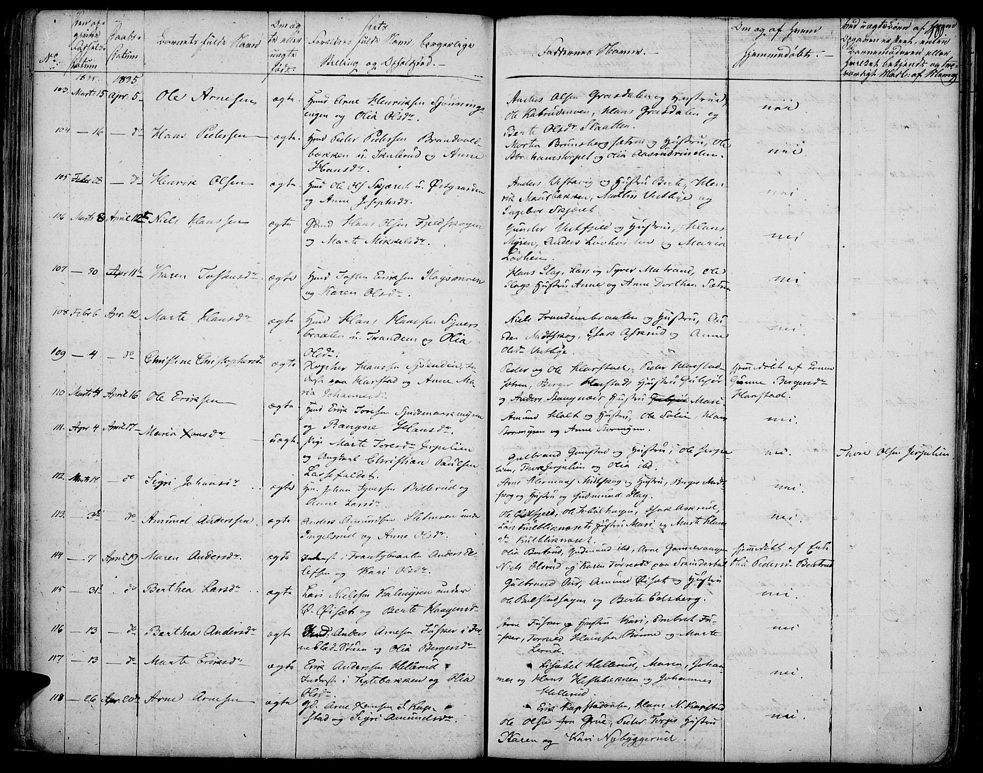 Vinger prestekontor, AV/SAH-PREST-024/H/Ha/Haa/L0007: Parish register (official) no. 7, 1826-1839, p. 100