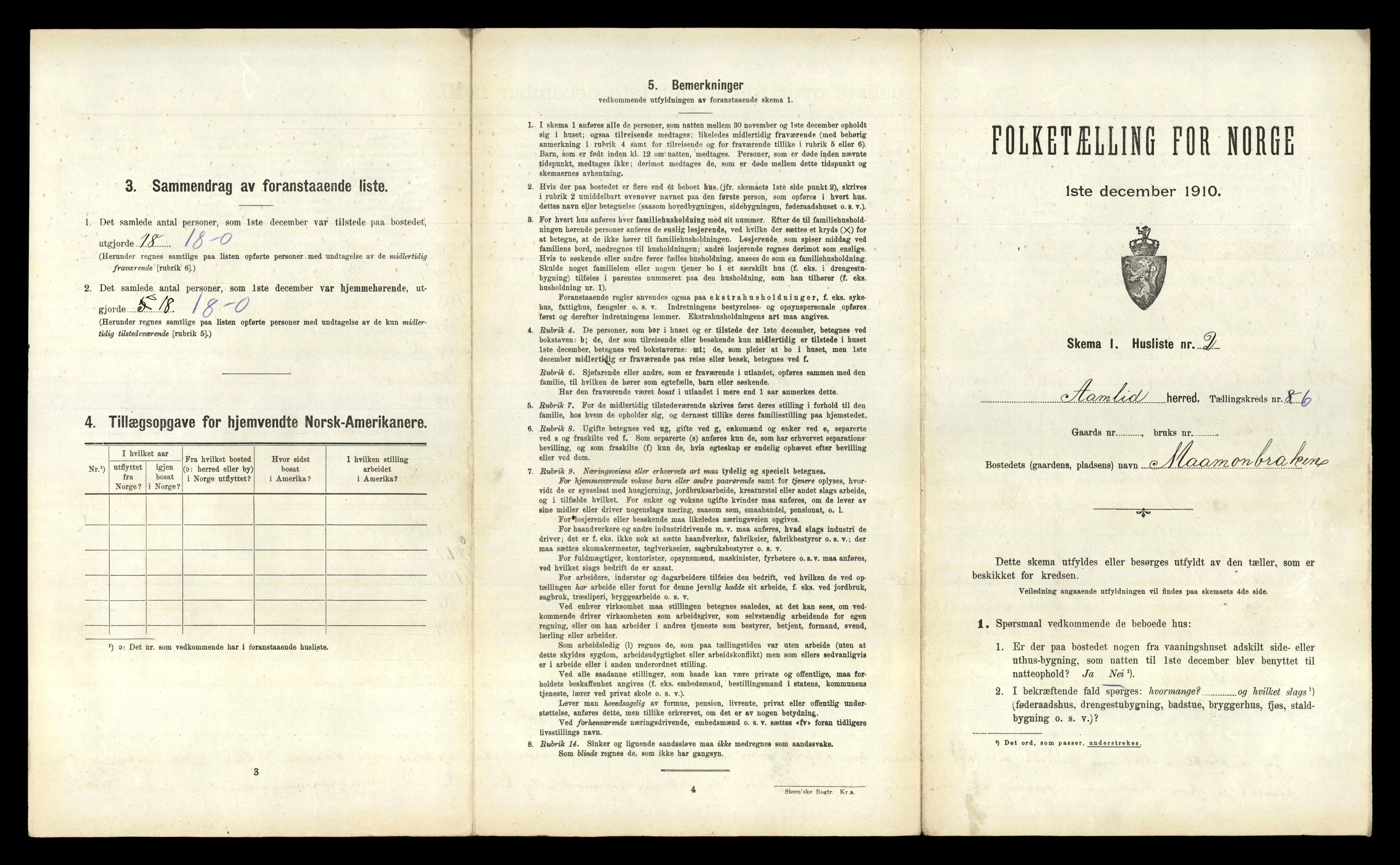 RA, 1910 census for Åmli, 1910, p. 349