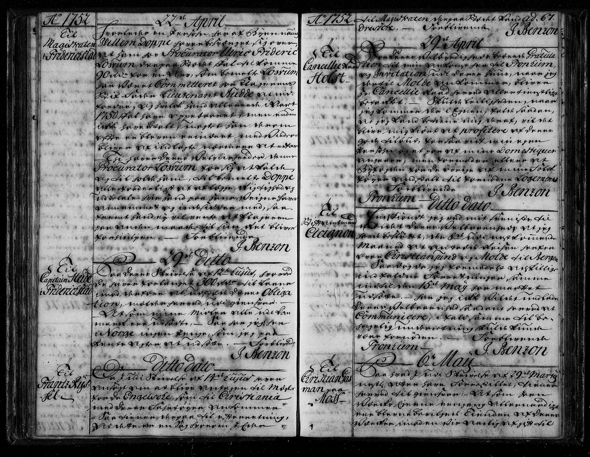 Stattholderembetet 1572-1771, AV/RA-EA-2870/Bf/L0001: Stattholderprotokoll (allmenn kopibok), 1751-1753, p. 66b-67a