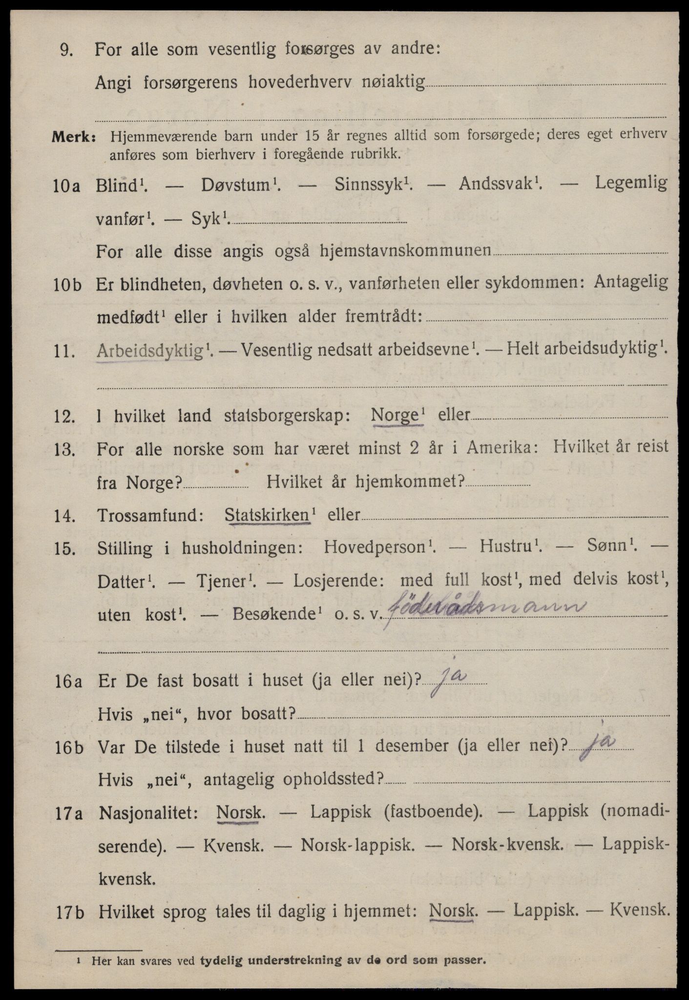 SAT, 1920 census for Ålen, 1920, p. 5721