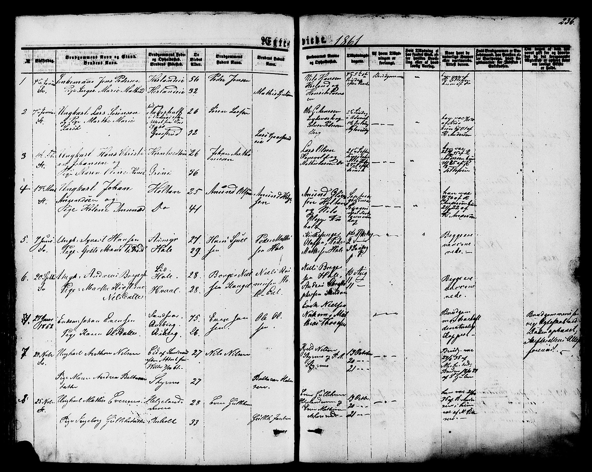 Lardal kirkebøker, AV/SAKO-A-350/F/Fa/L0007: Parish register (official) no. I 7, 1861-1880, p. 236