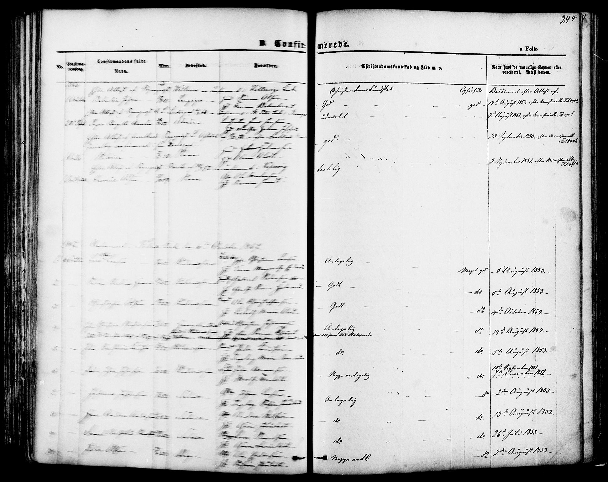 Skudenes sokneprestkontor, SAST/A -101849/H/Ha/Haa/L0006: Parish register (official) no. A 4, 1864-1881, p. 244