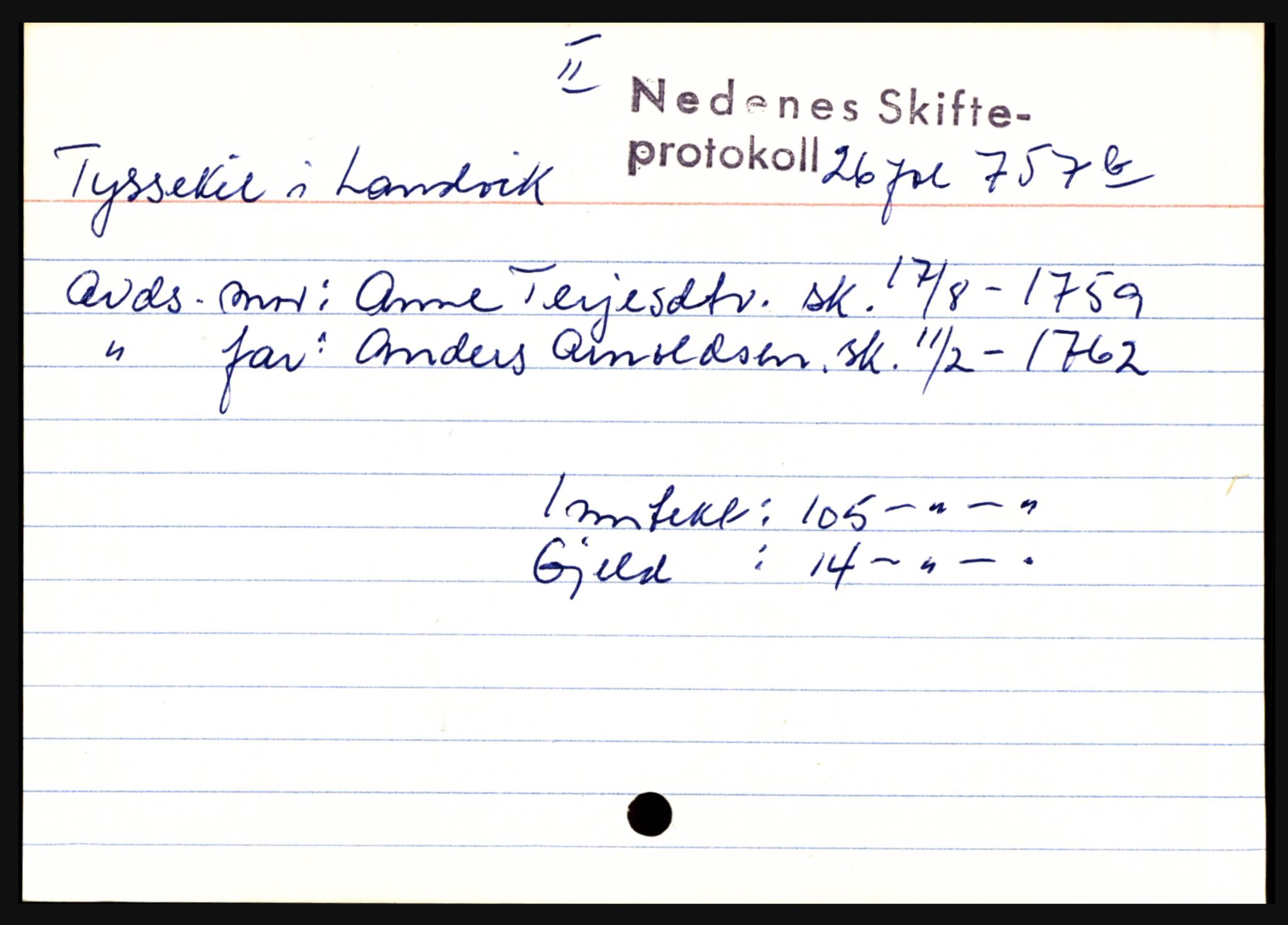 Nedenes sorenskriveri før 1824, AV/SAK-1221-0007/H, p. 31805