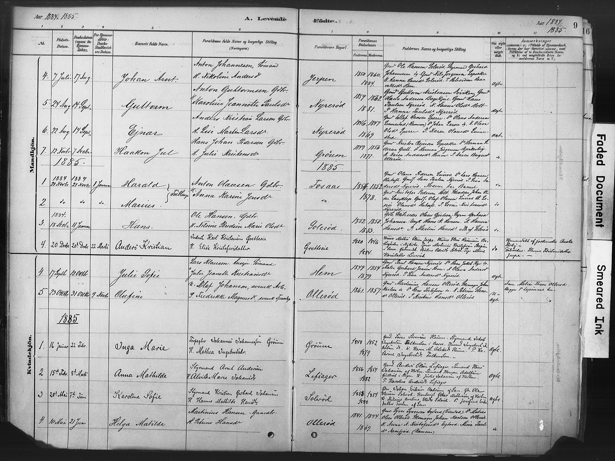 Våle kirkebøker, SAKO/A-334/F/Fb/L0002: Parish register (official) no. II 2, 1878-1907, p. 9