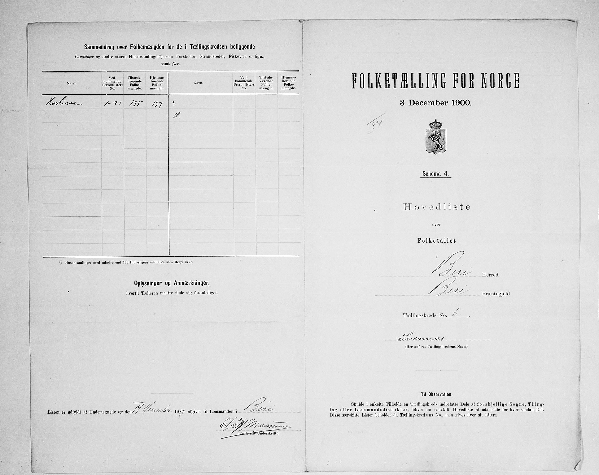 SAH, 1900 census for Biri, 1900, p. 25