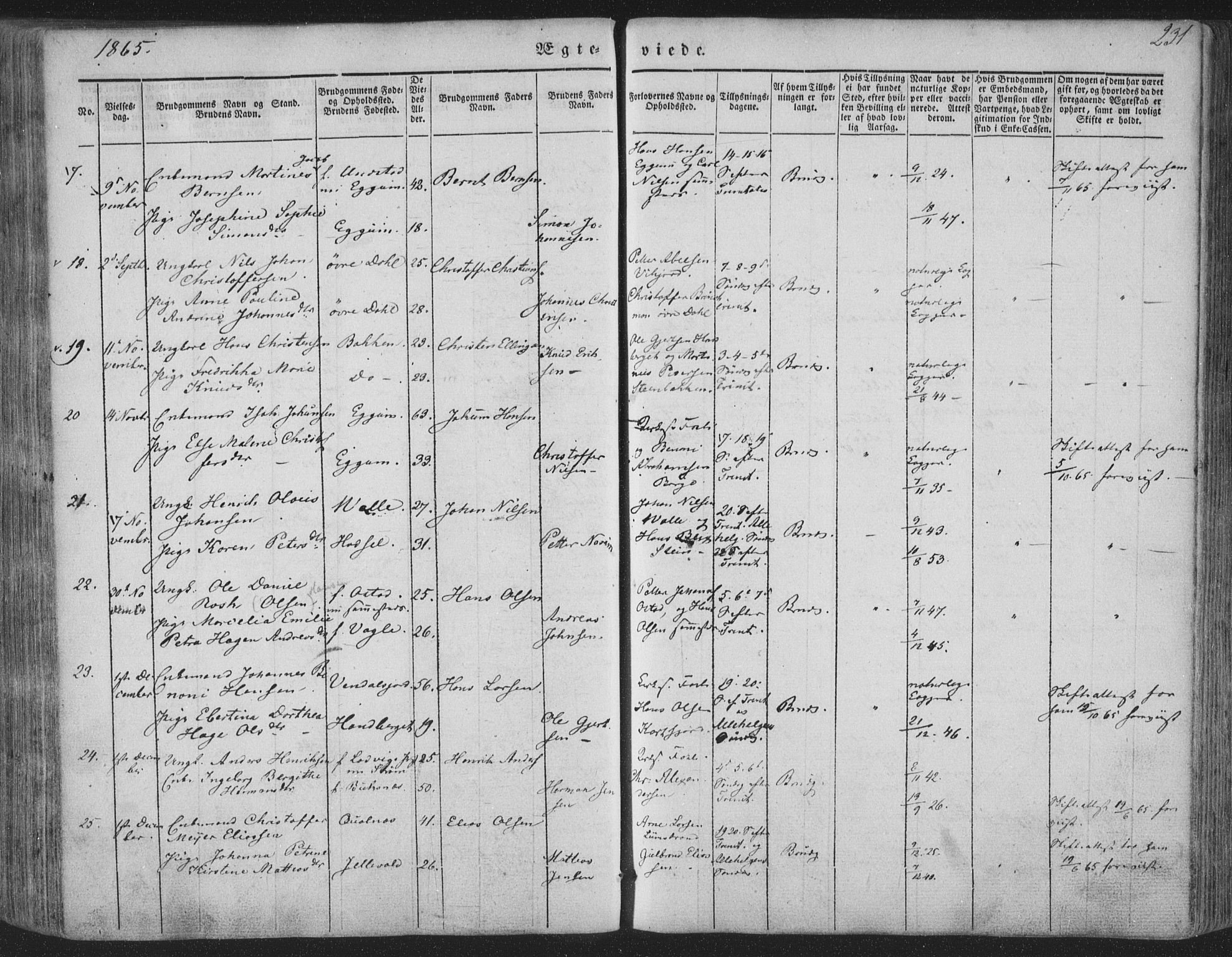 Ministerialprotokoller, klokkerbøker og fødselsregistre - Nordland, AV/SAT-A-1459/880/L1131: Parish register (official) no. 880A05, 1844-1868, p. 231