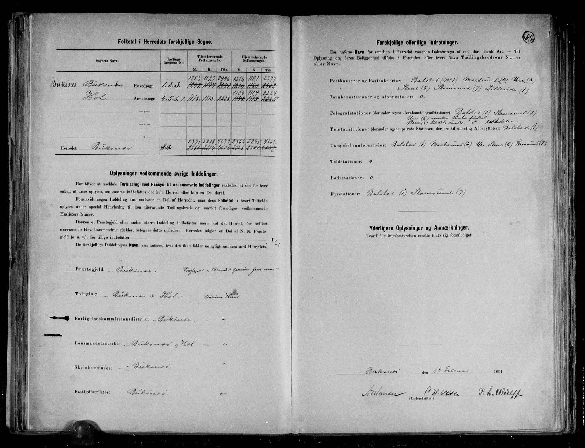 RA, 1891 census for 1860 Buksnes, 1891, p. 3