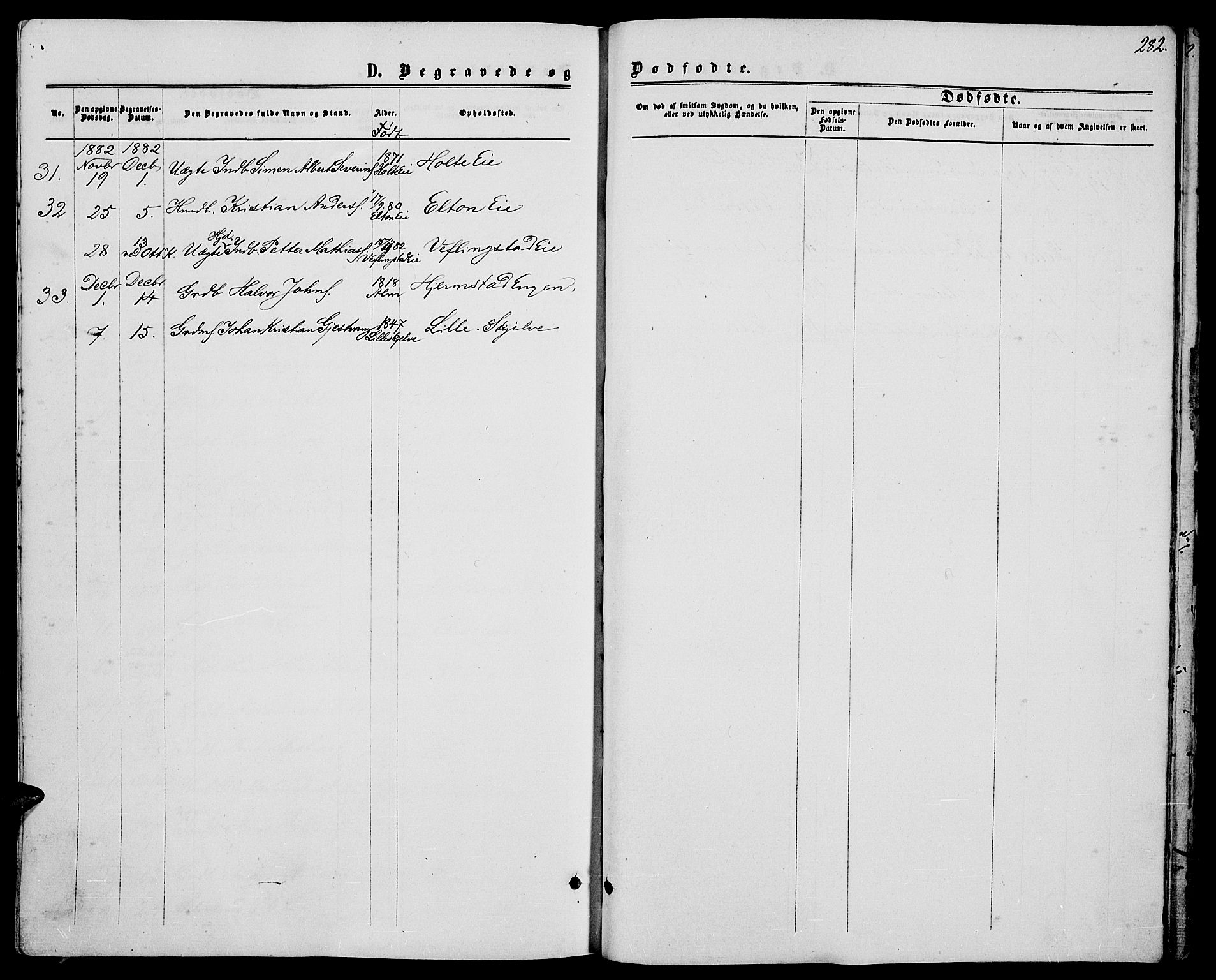 Stange prestekontor, AV/SAH-PREST-002/L/L0006: Parish register (copy) no. 6, 1864-1882, p. 282