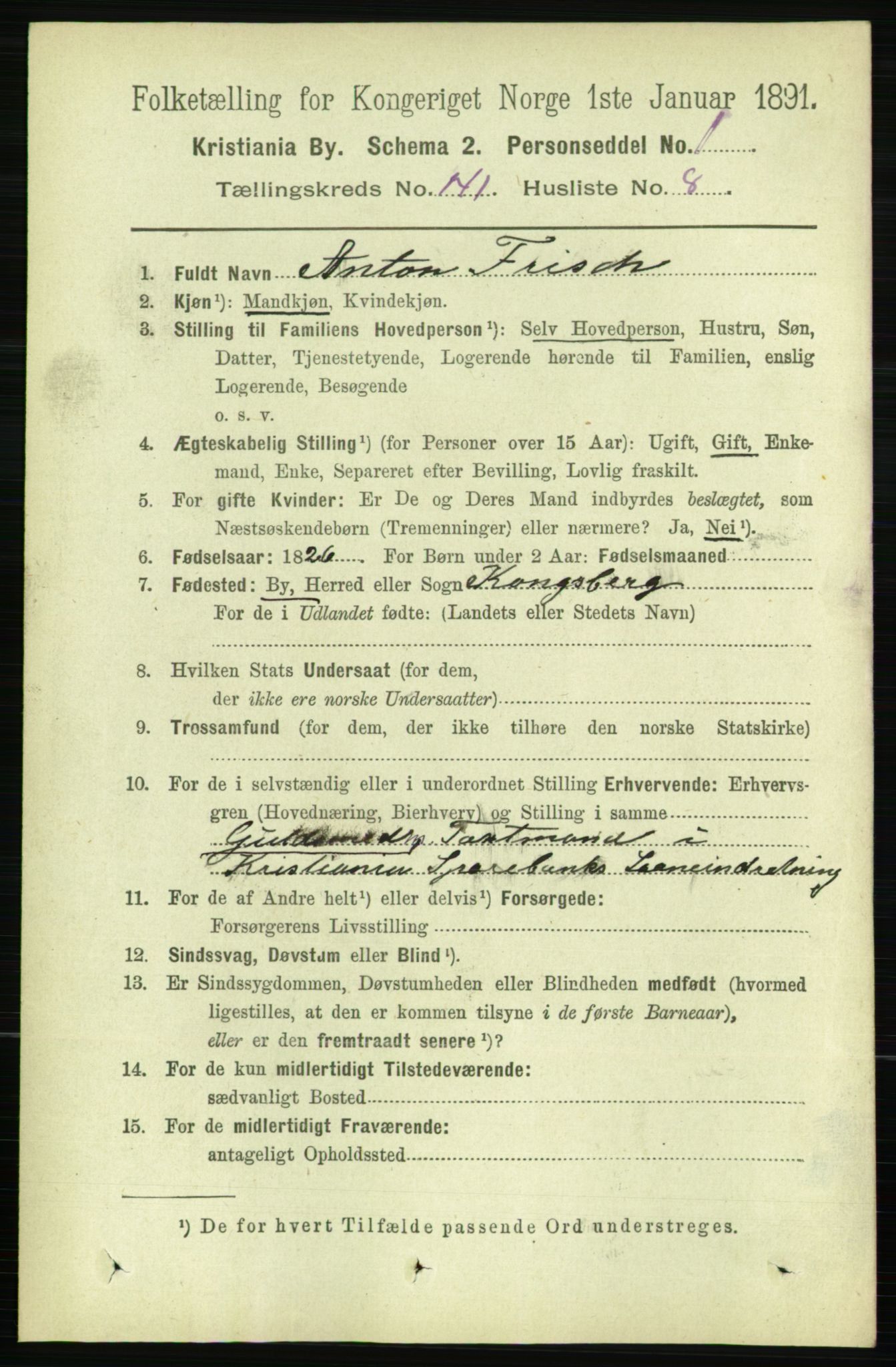 RA, 1891 census for 0301 Kristiania, 1891, p. 78240