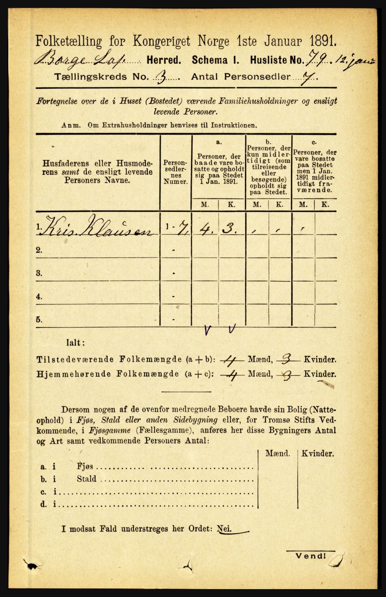 RA, 1891 census for 1862 Borge, 1891, p. 1541