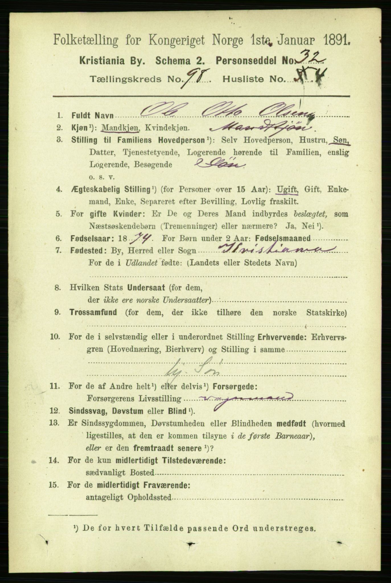 RA, 1891 census for 0301 Kristiania, 1891, p. 47820