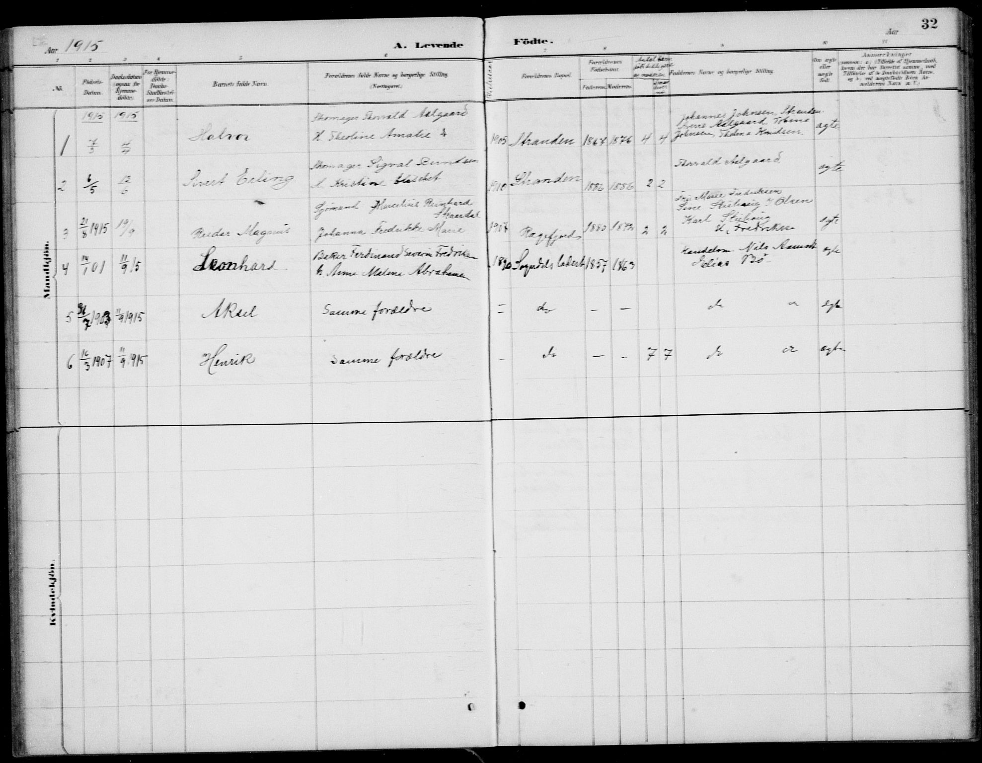 Sokndal sokneprestkontor, SAST/A-101808: Parish register (copy) no. B 5, 1887-1934, p. 32