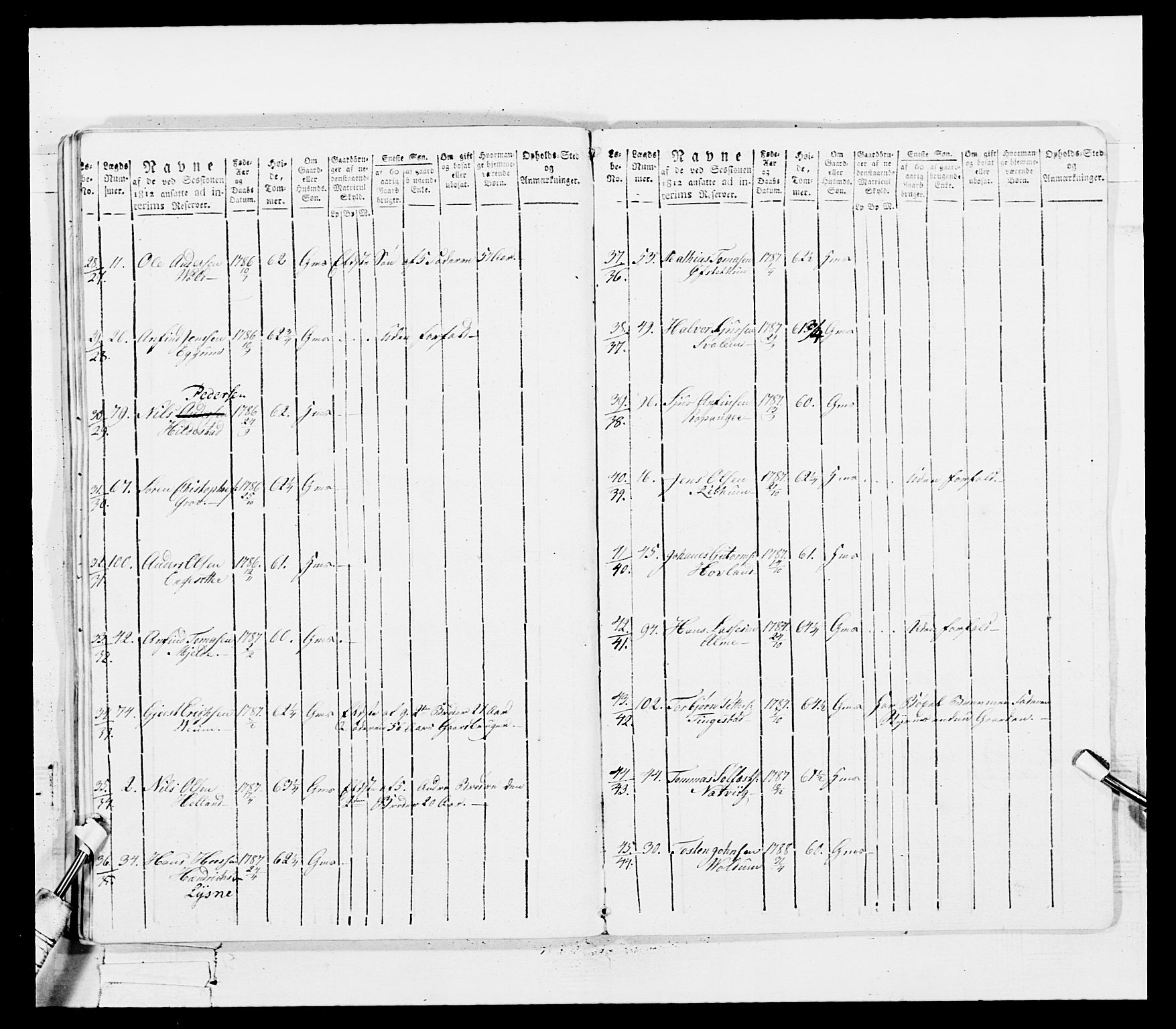 Generalitets- og kommissariatskollegiet, Det kongelige norske kommissariatskollegium, AV/RA-EA-5420/E/Eh/L0100: Bergenhusiske skarpskytterbataljon, 1812, p. 165