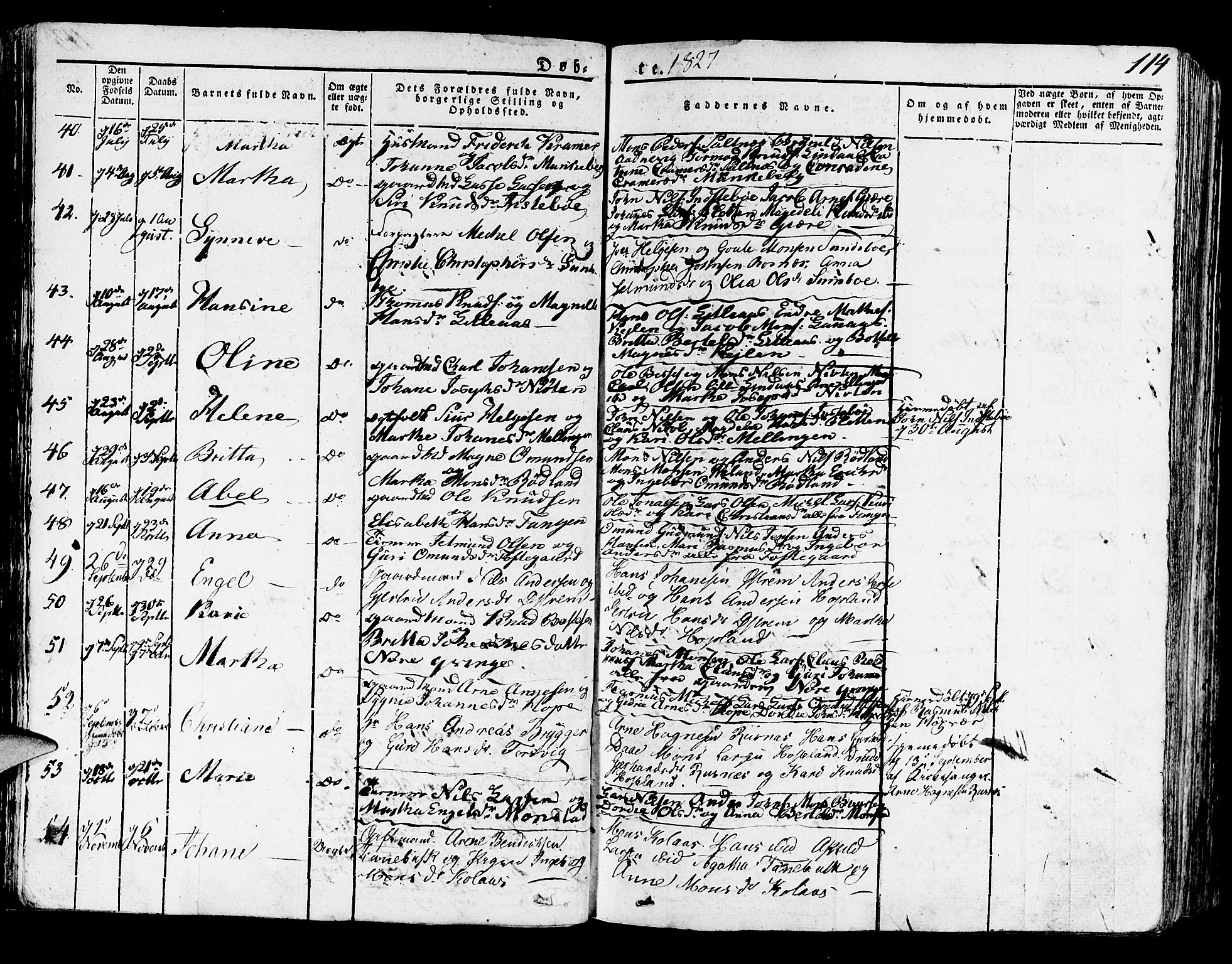 Lindås Sokneprestembete, SAB/A-76701/H/Haa: Parish register (official) no. A 8, 1823-1836, p. 114