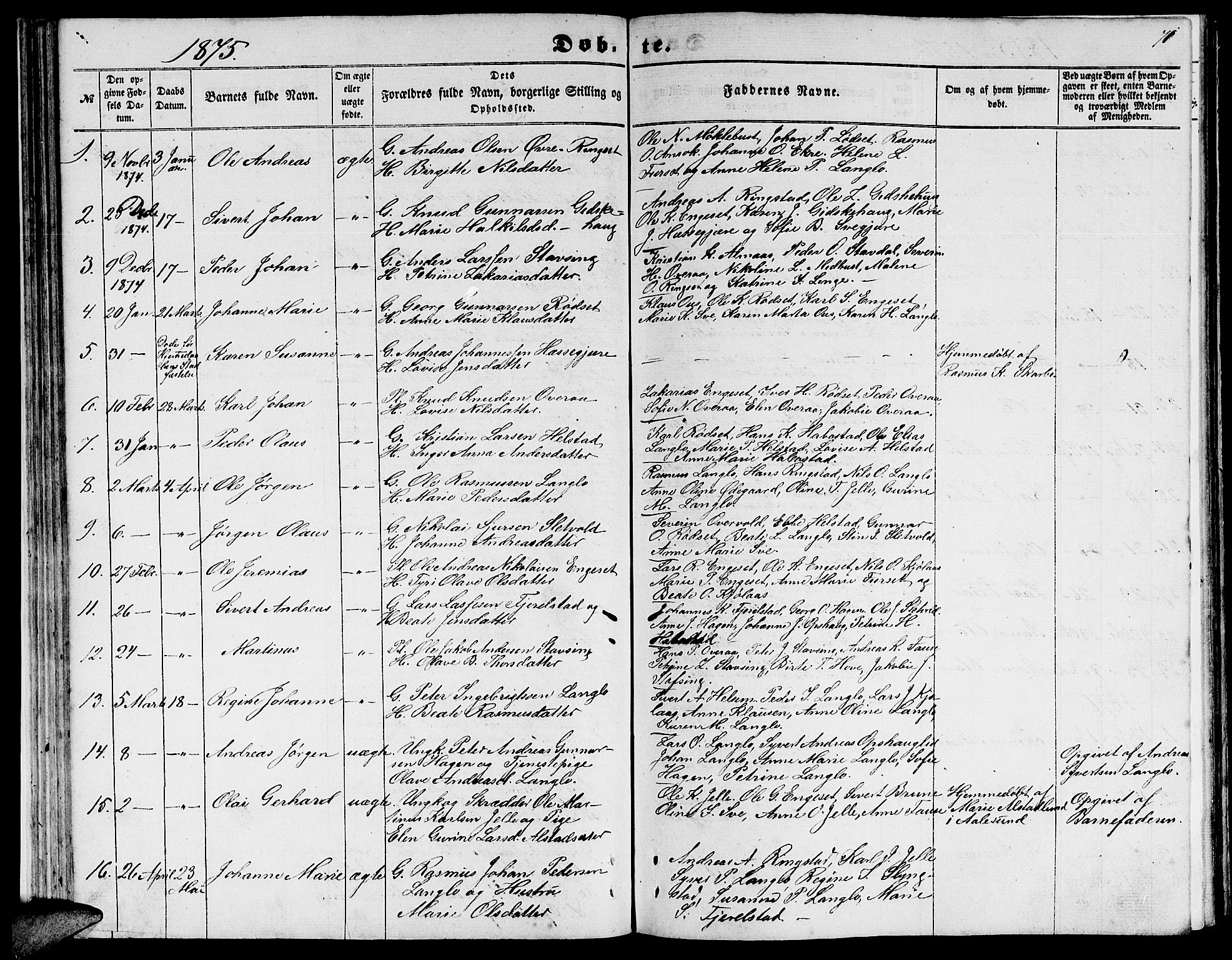 Ministerialprotokoller, klokkerbøker og fødselsregistre - Møre og Romsdal, AV/SAT-A-1454/520/L0291: Parish register (copy) no. 520C03, 1854-1881, p. 71