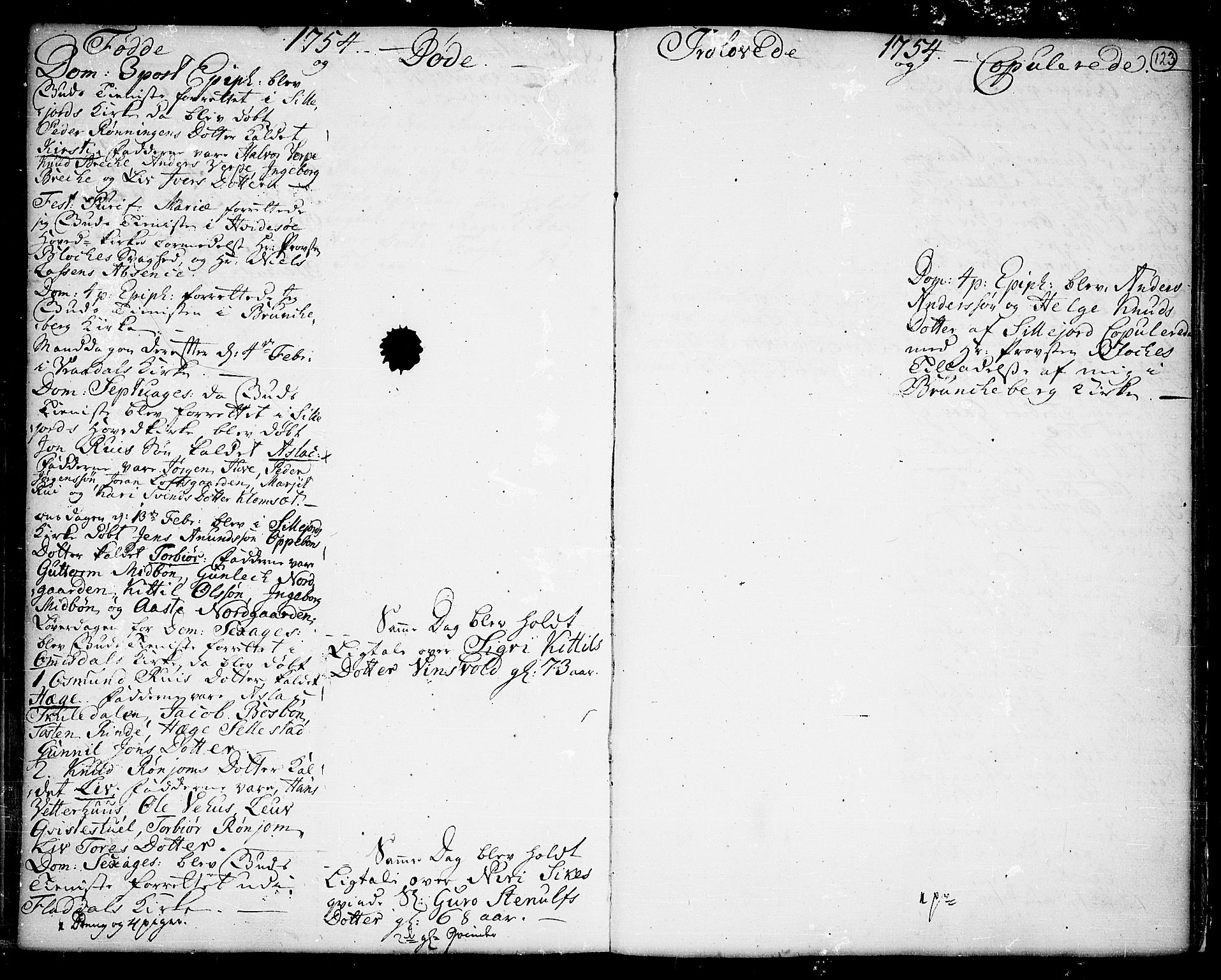 Seljord kirkebøker, SAKO/A-20/F/Fa/L0006: Parish register (official) no. I 6, 1744-1755, p. 123