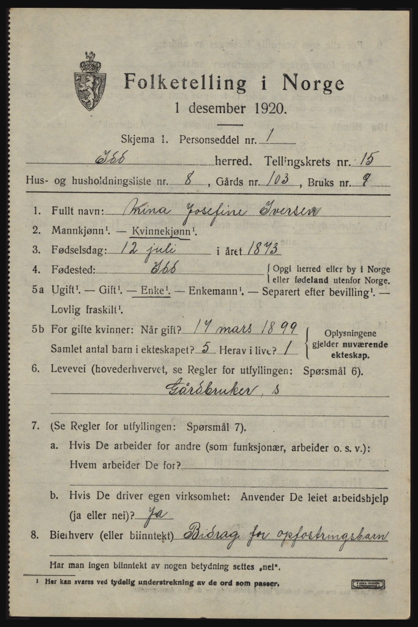 SAO, 1920 census for Idd, 1920, p. 13751