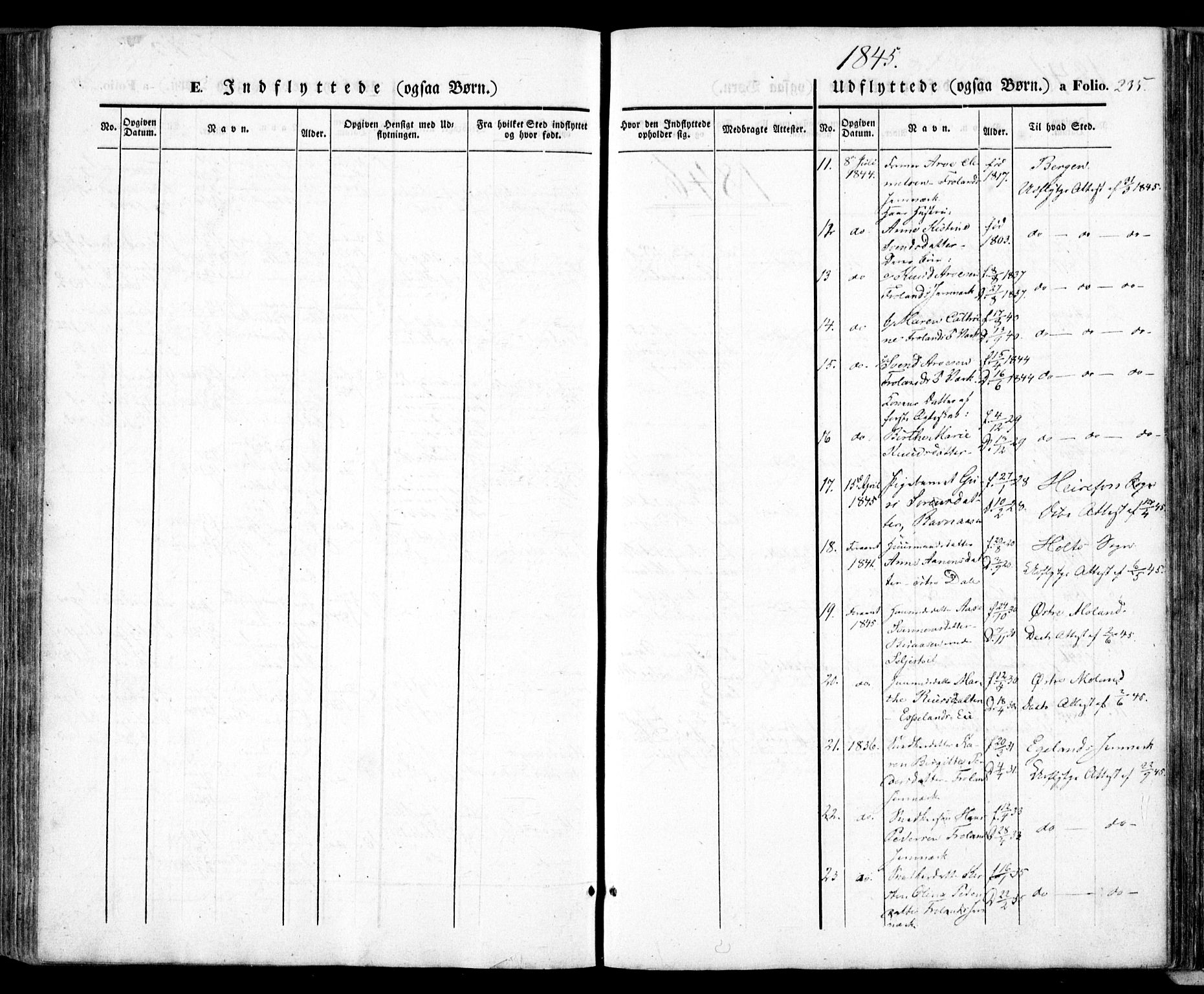 Froland sokneprestkontor, AV/SAK-1111-0013/F/Fa/L0002: Parish register (official) no. A 2, 1845-1863, p. 235