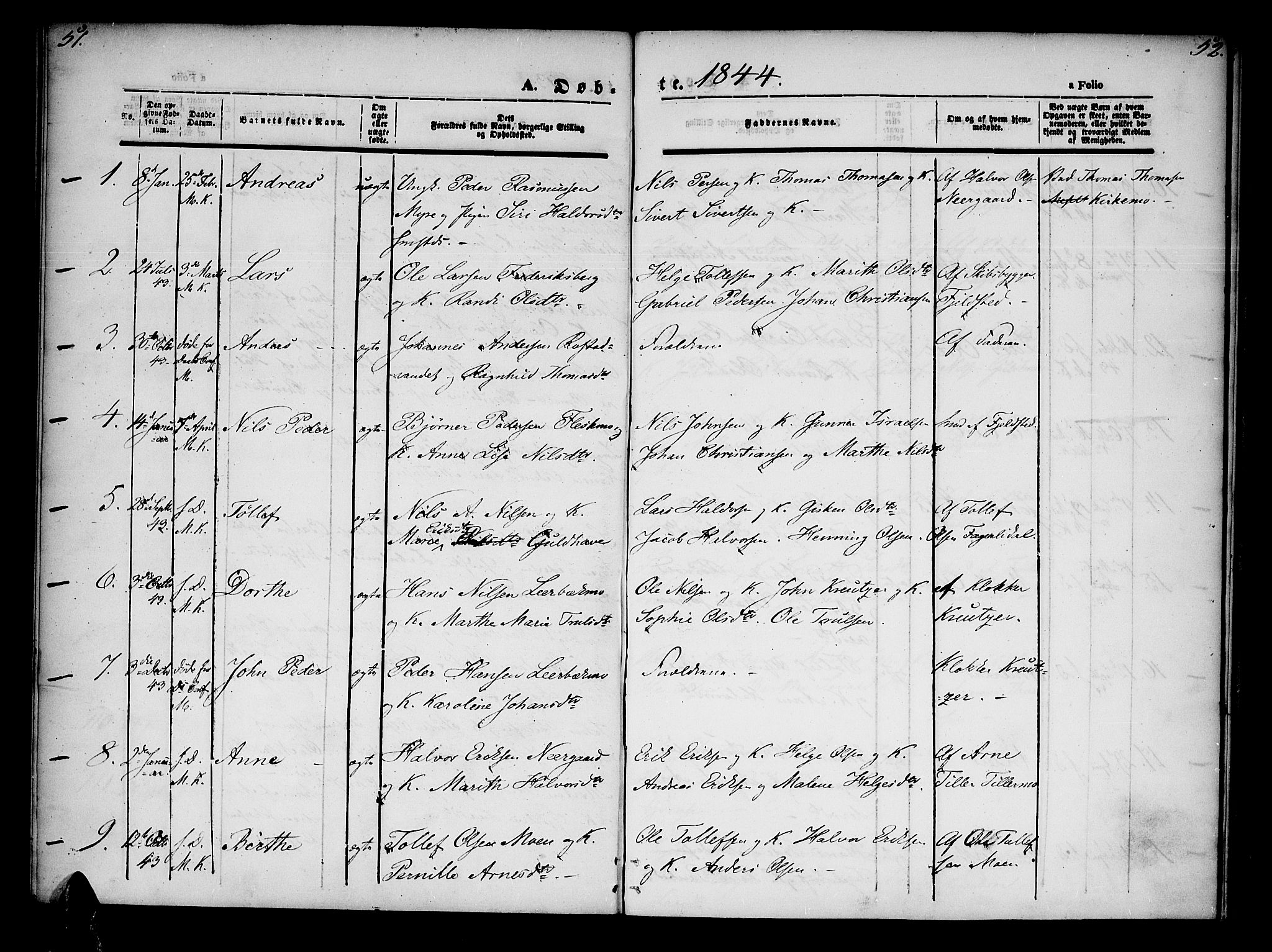 Lenvik sokneprestembete, SATØ/S-1310/H/Ha/Haa/L0005kirke: Parish register (official) no. 5, 1842-1844, p. 51-52