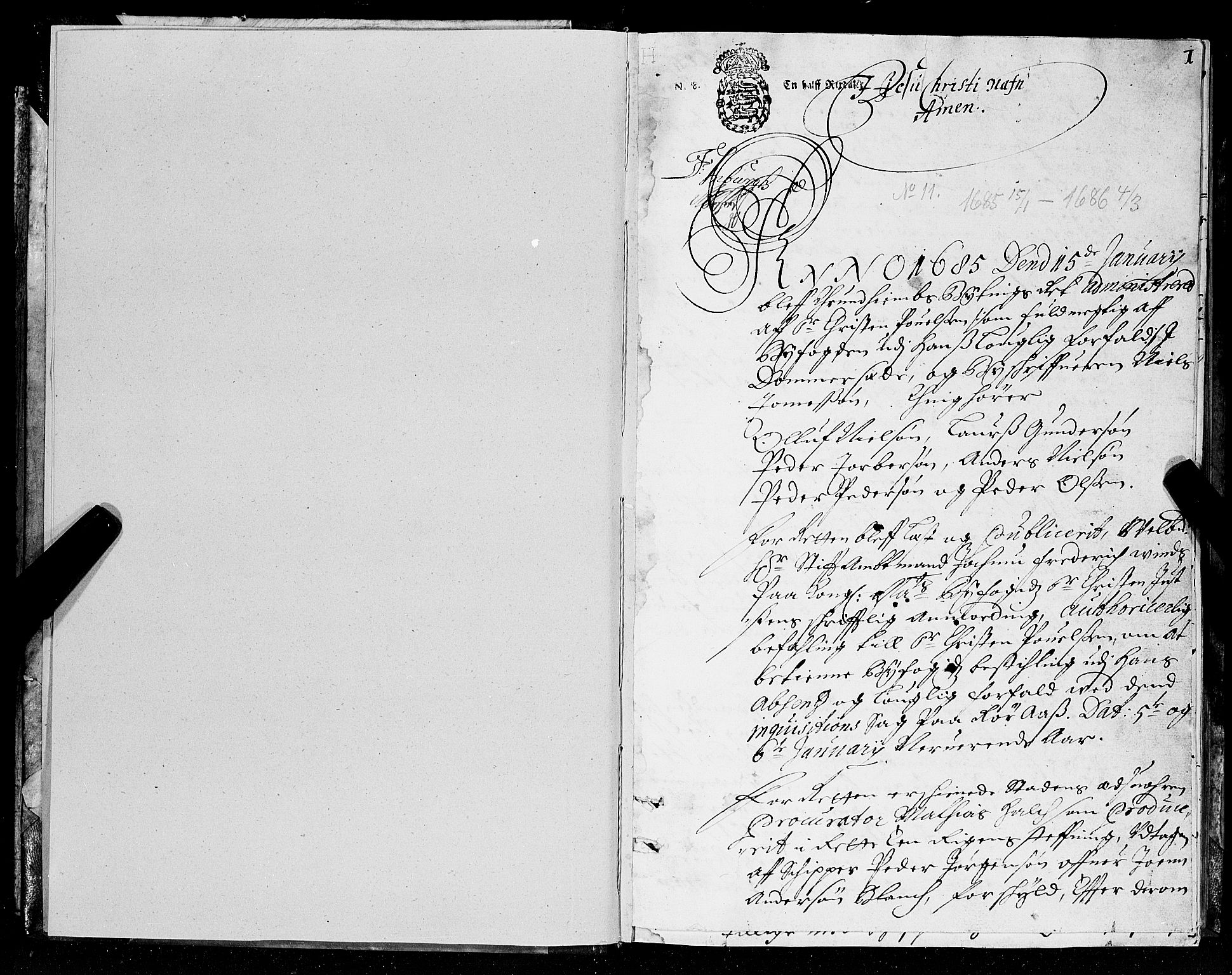 Trondheim byfogd, AV/SAT-A-0003/1/1/1A/L0011: Bytingsprotokoll - 15/1-4/3., 1685-1686, p. 0b-1a