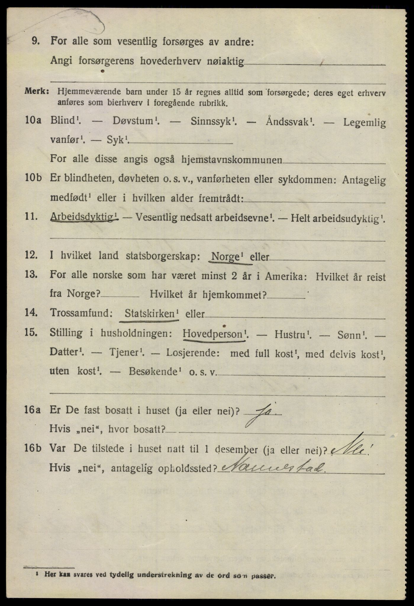 SAO, 1920 census for Nannestad, 1920, p. 1622