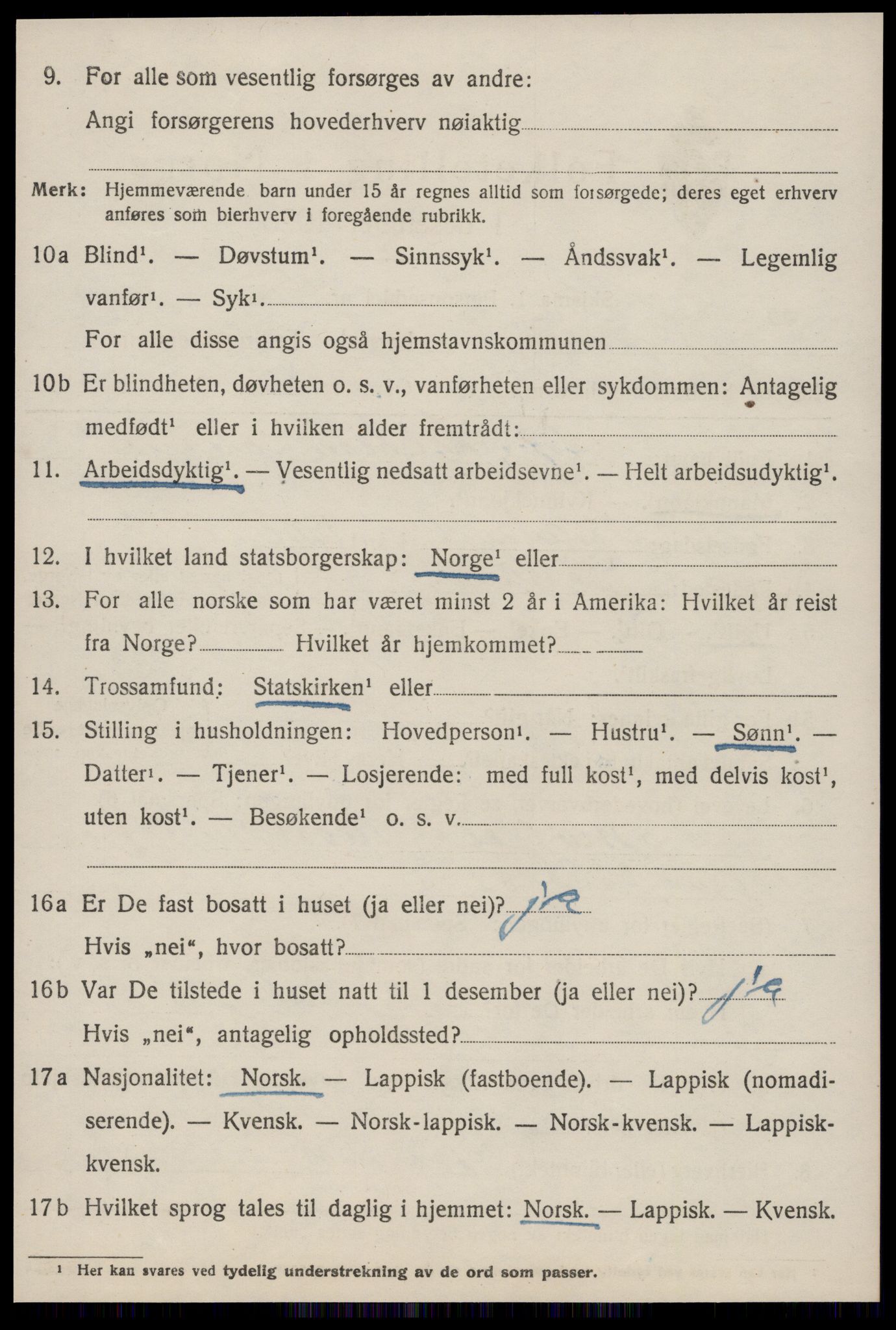 SAT, 1920 census for Jøssund, 1920, p. 3127