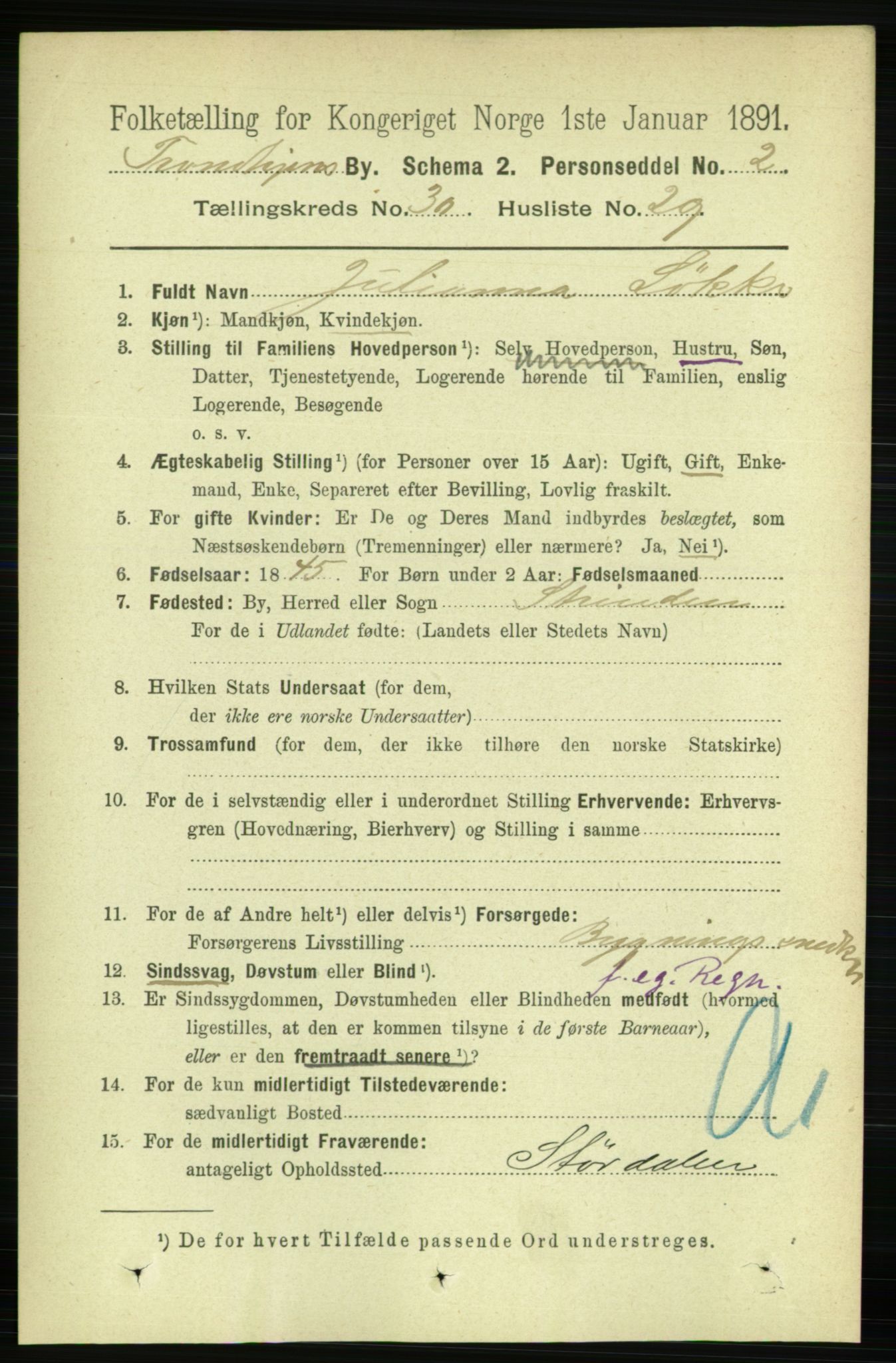 RA, 1891 census for 1601 Trondheim, 1891, p. 22753